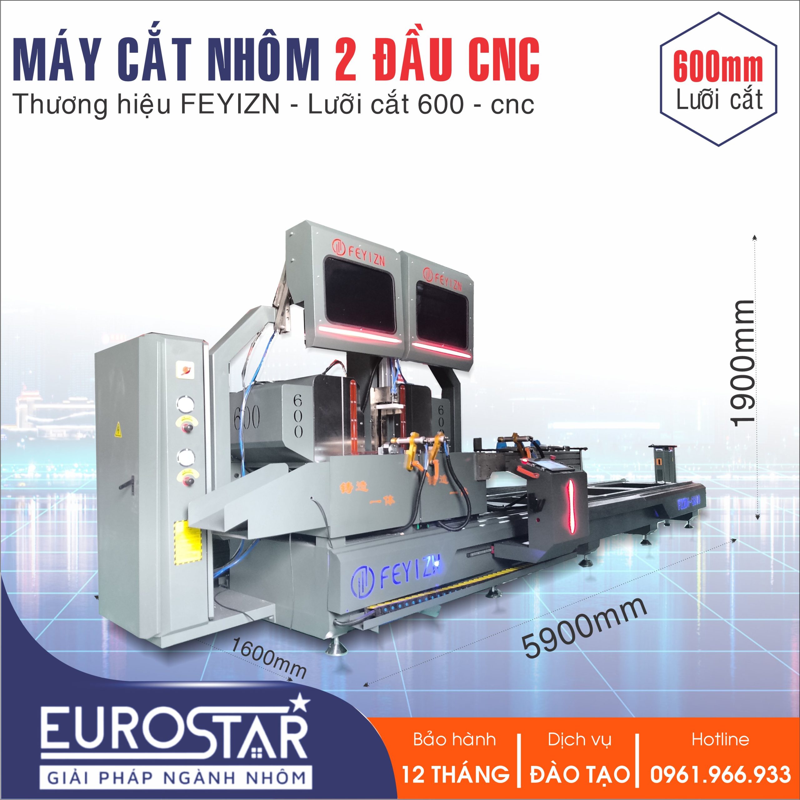 Máy Cắt Nhôm CNC Lưỡi 600