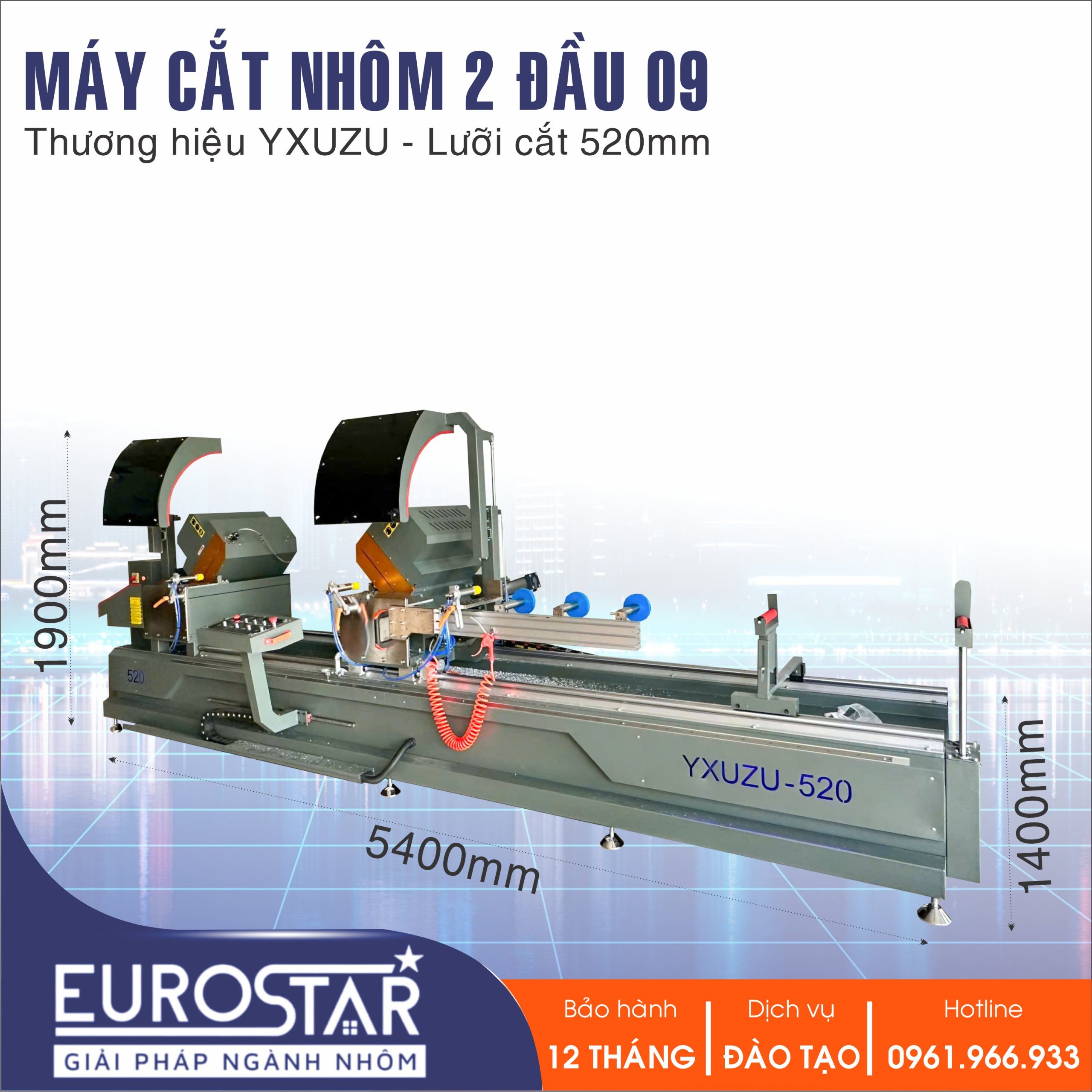 Máy Cắt Nhôm 2 Đầu 520