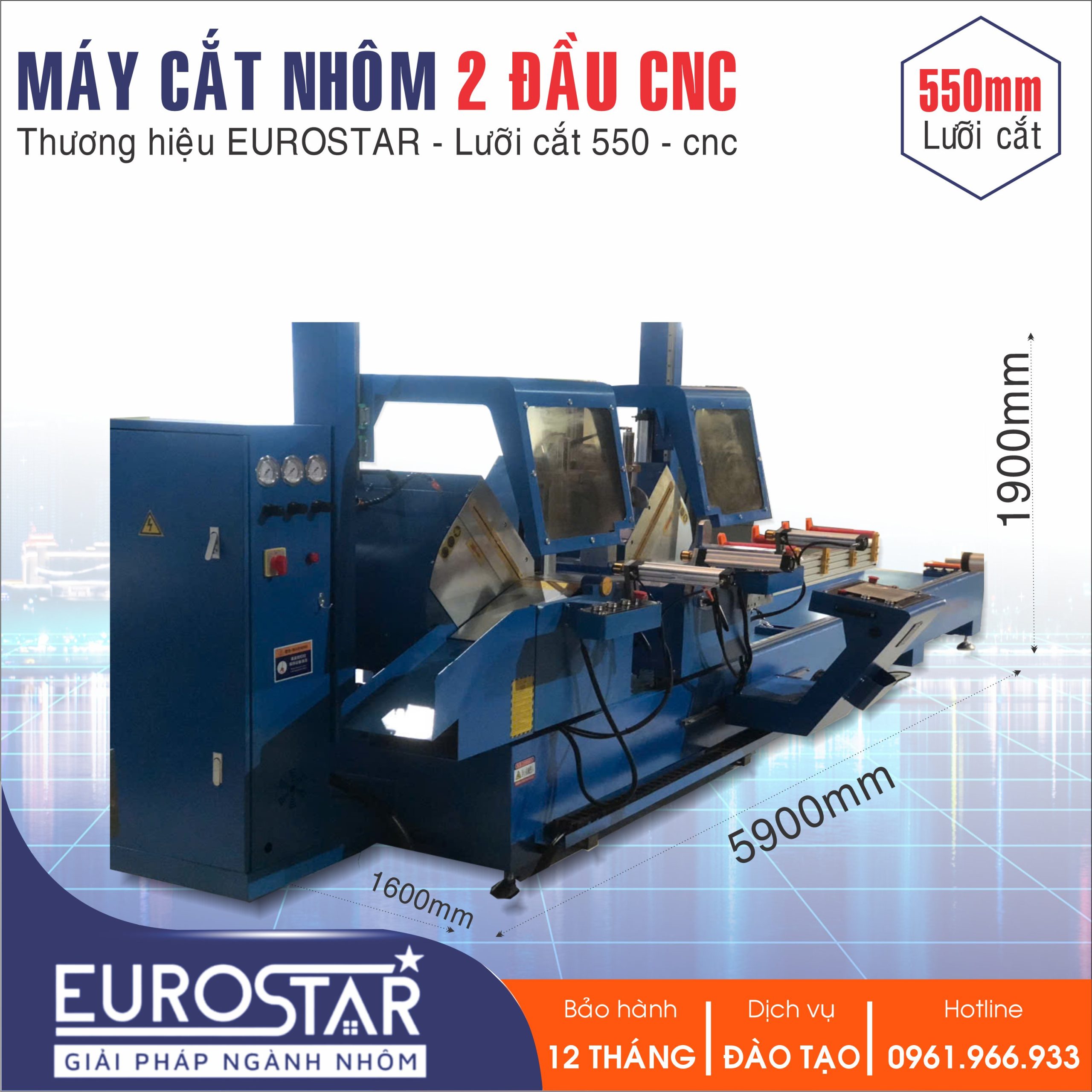 Máy Cắt Nhôm 2 Đầu 550
