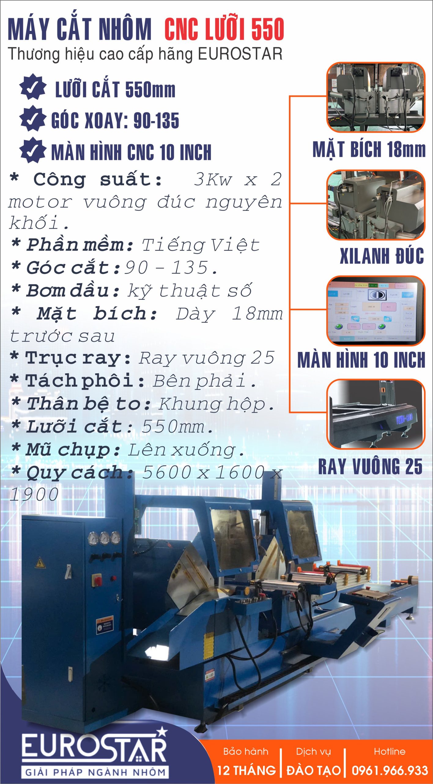 máy cắt nhôm 2 đầu 550