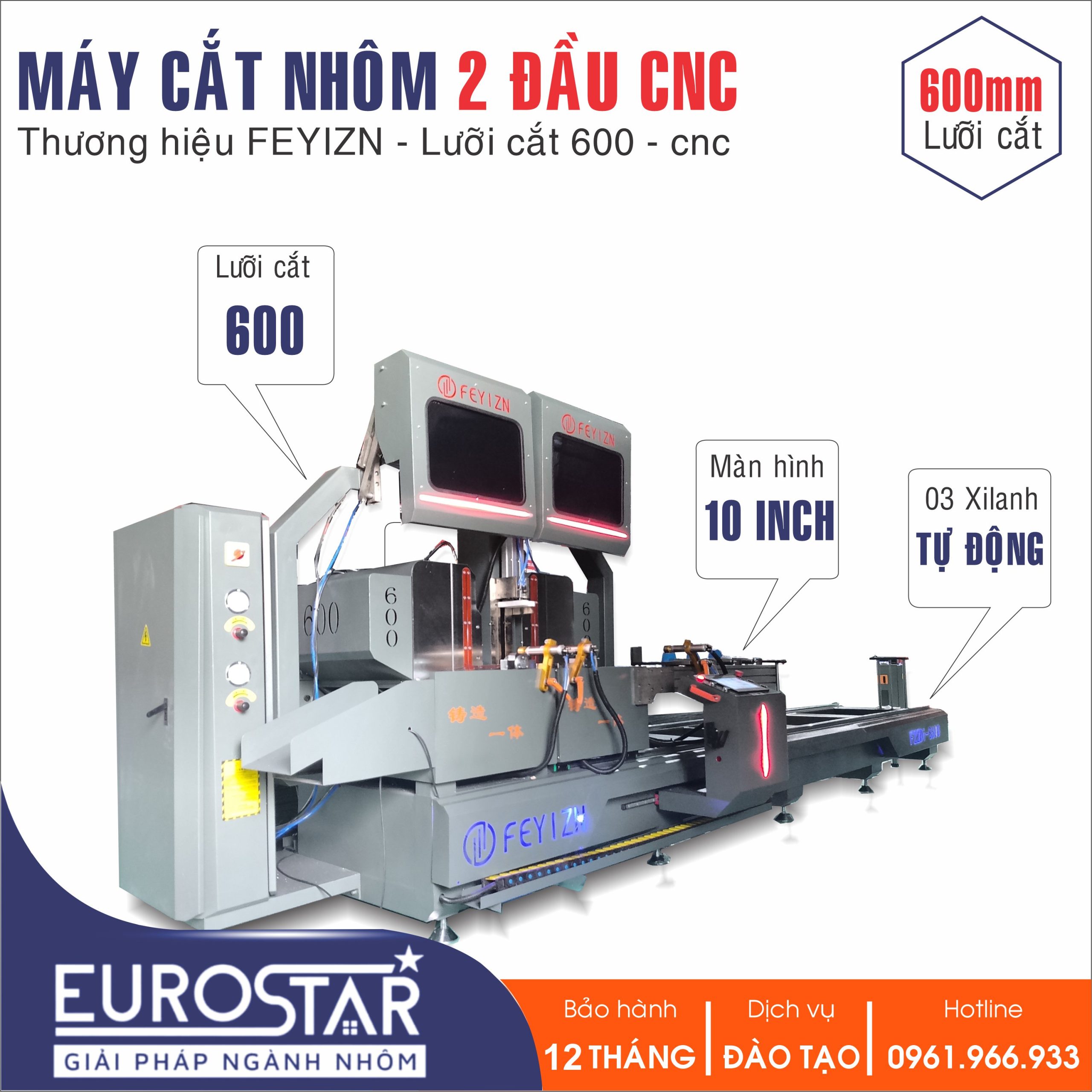 Máy Cắt Nhôm CNC Lưỡi 600
