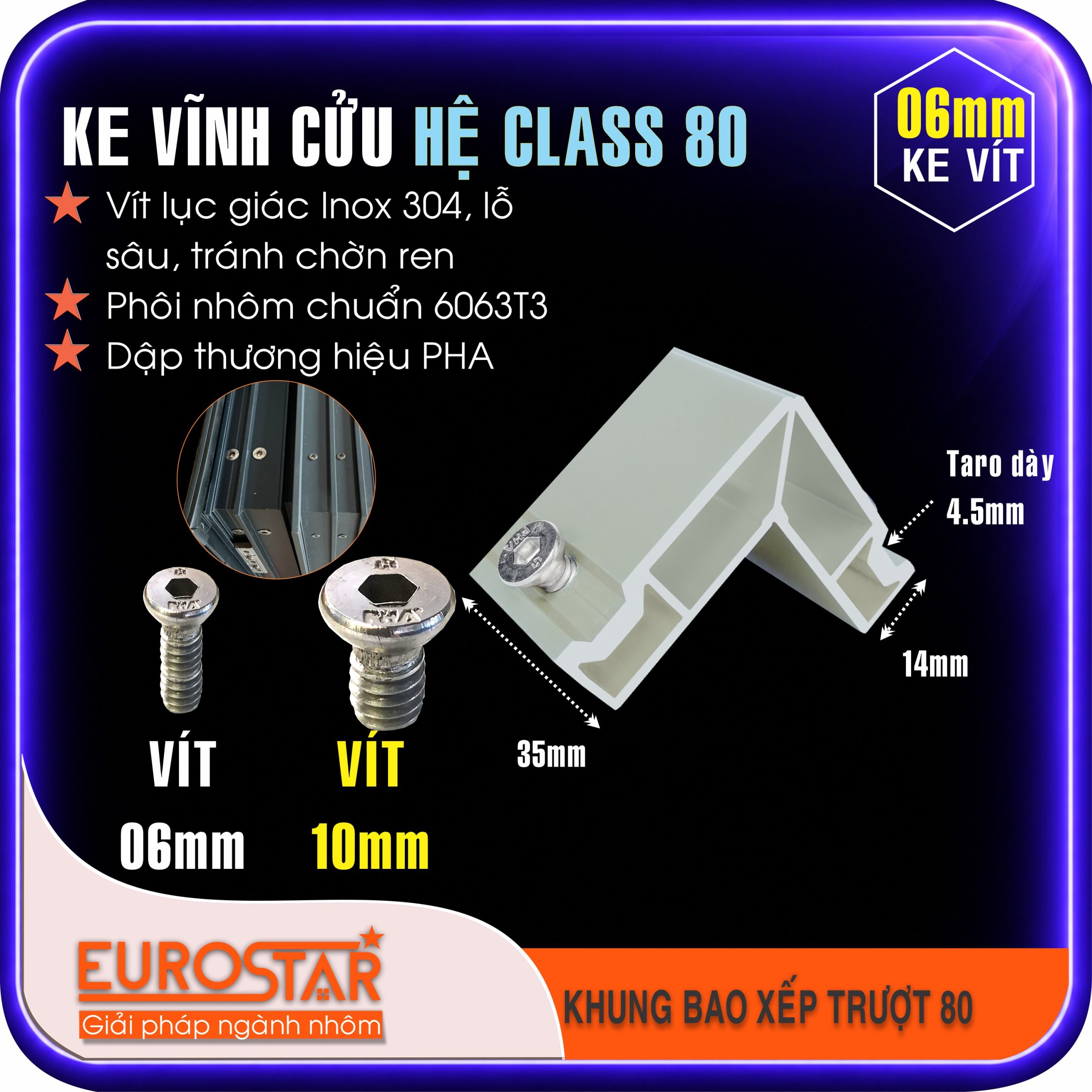 Ke Vĩnh Cửu 6mm Xingfa Class 80