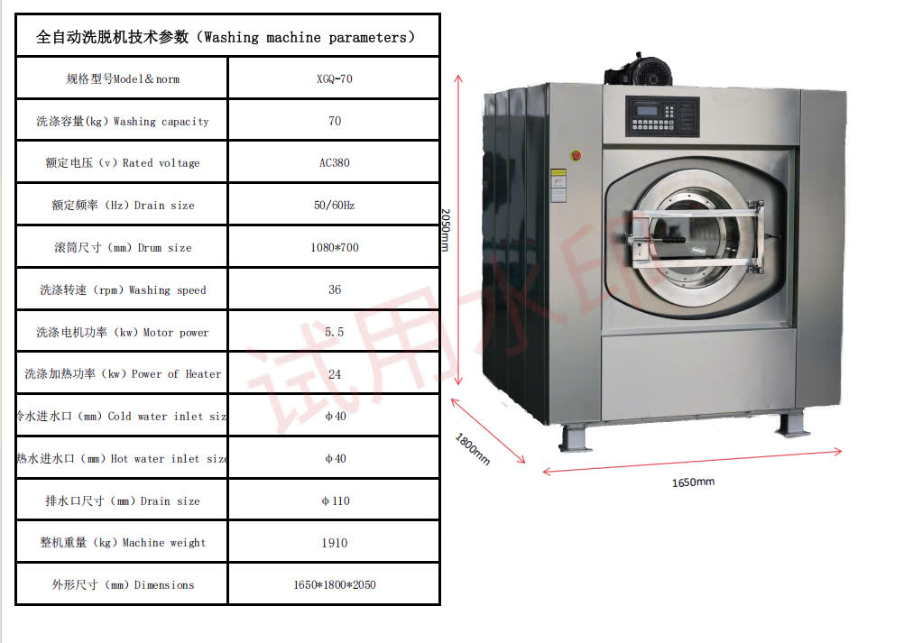 Máy Giặt Công Nghiệp 70Kg SHANGHAI