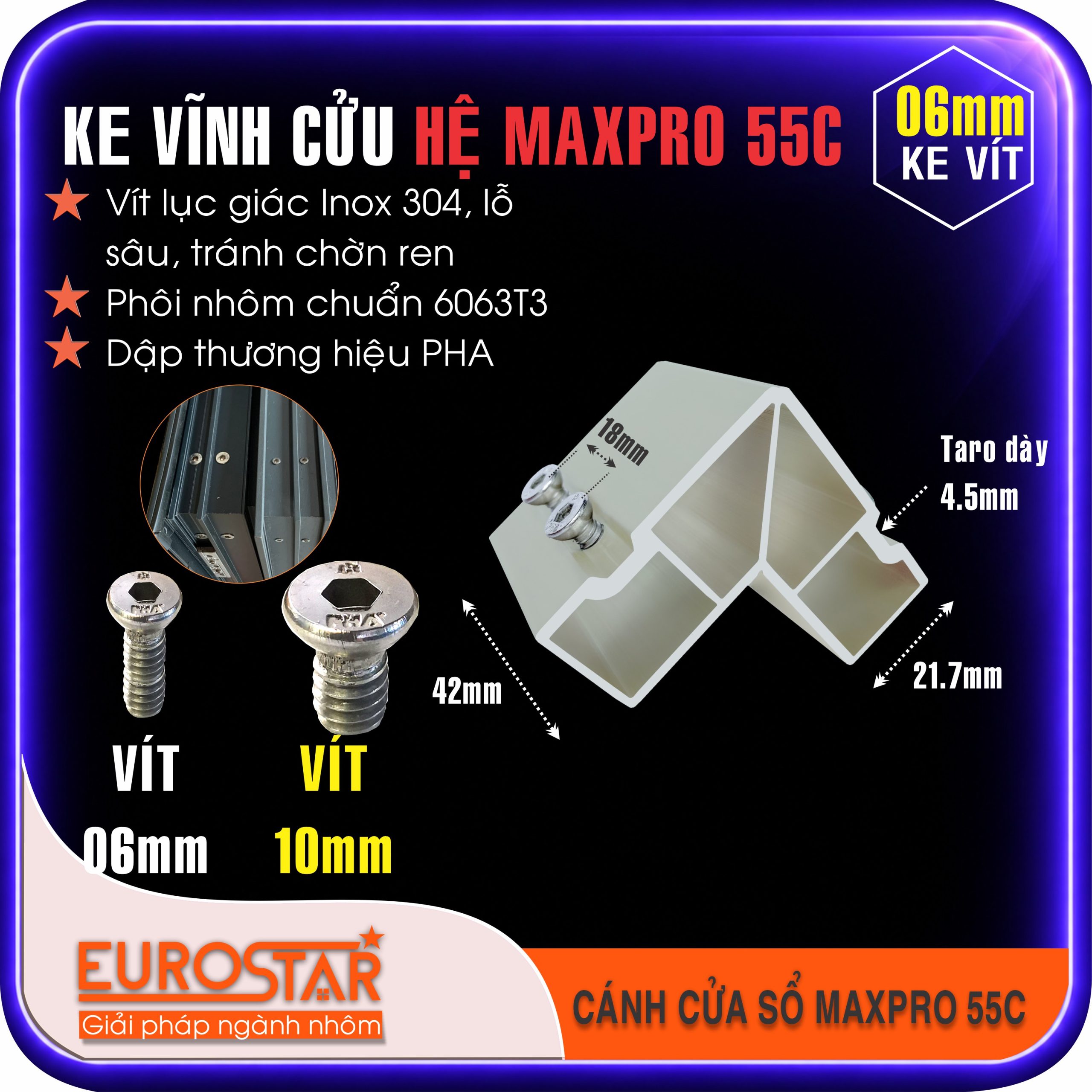 Ke Vĩnh Cửu 6mm Maxpro 55C