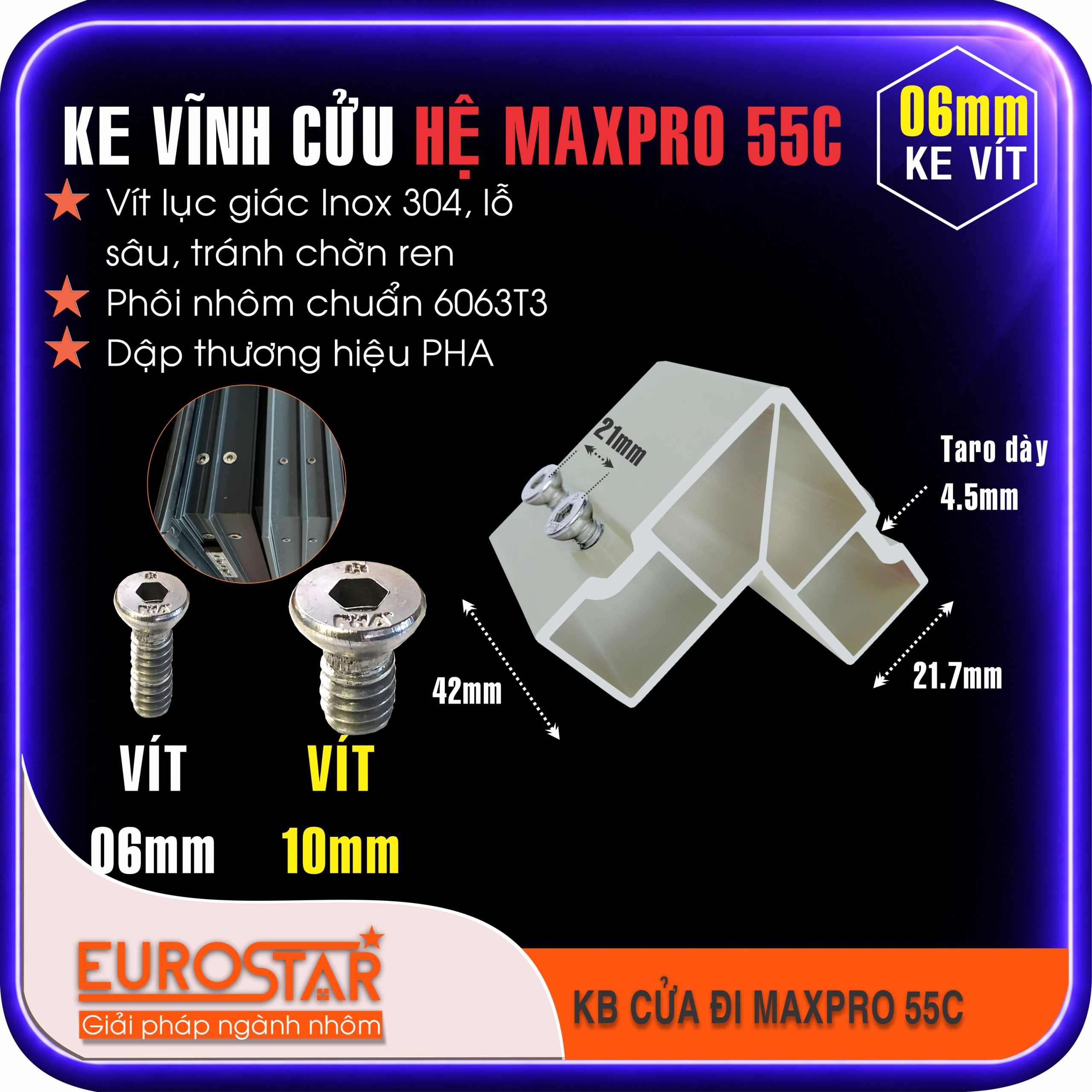 Ke Vĩnh Cửu 6mm Maxpro 55C