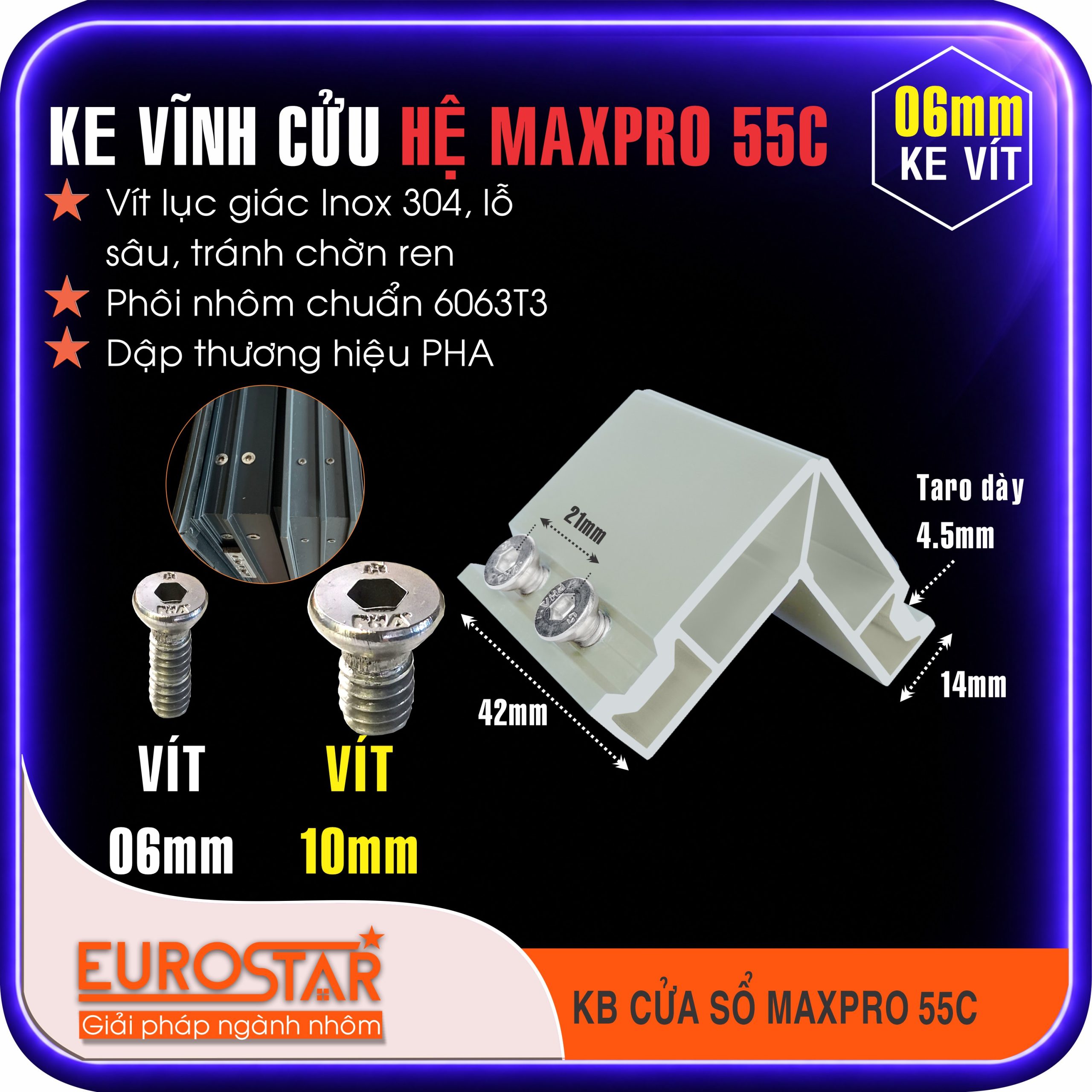 Ke Vĩnh Cửu 6mm Maxpro 55C