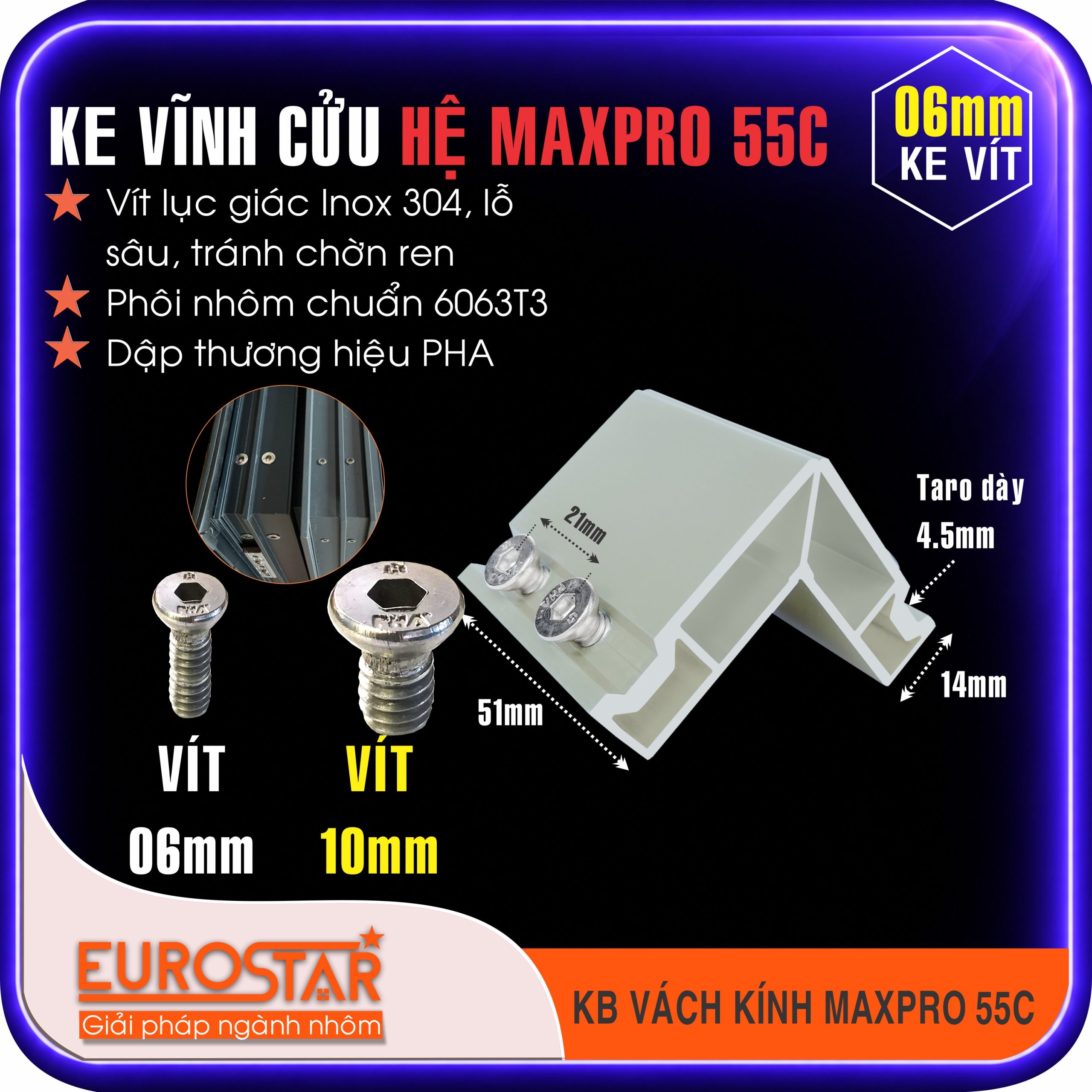 Ke Vĩnh Cửu 6mm Maxpro 55C