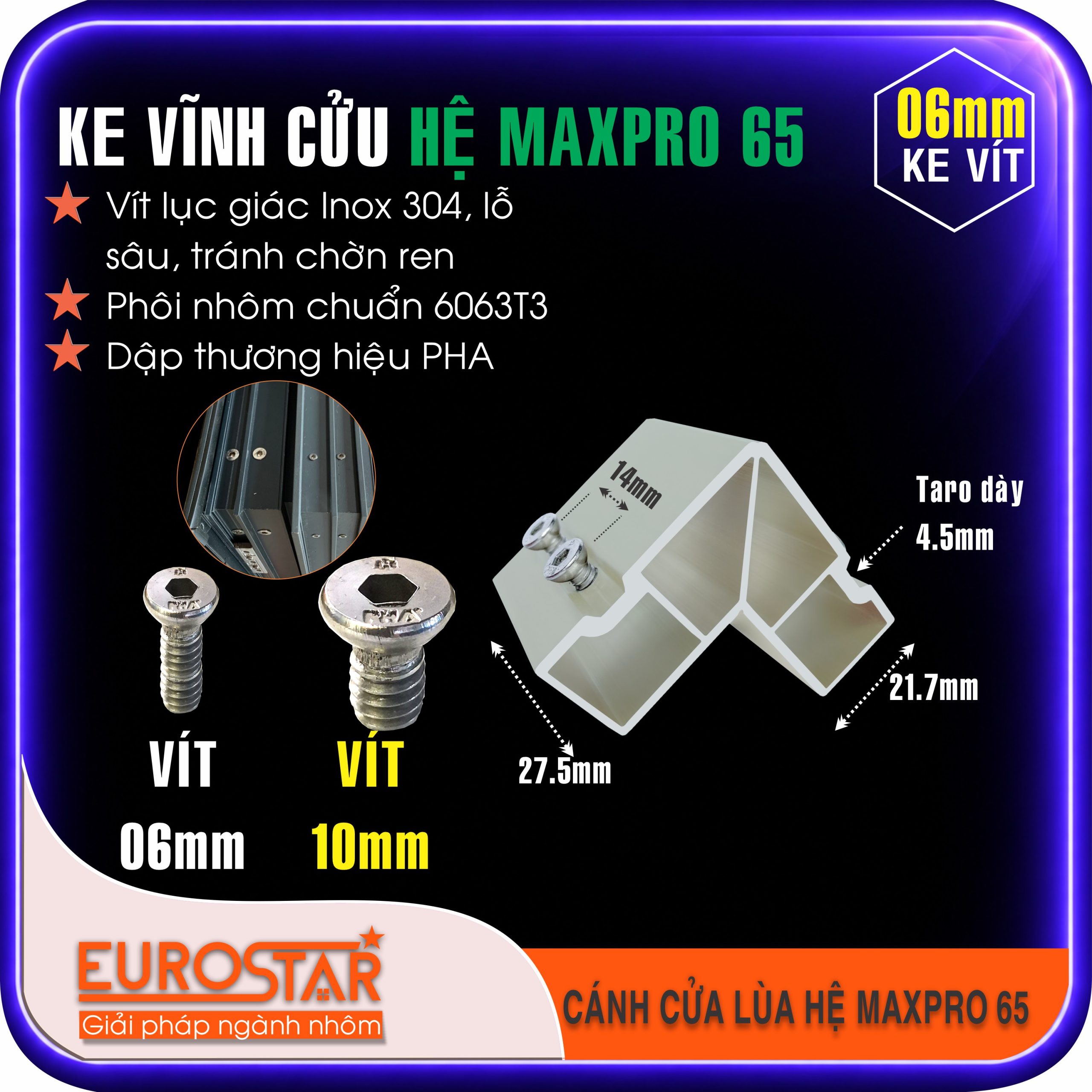 Ke Vĩnh Cửu 6mm Maxpro 65
