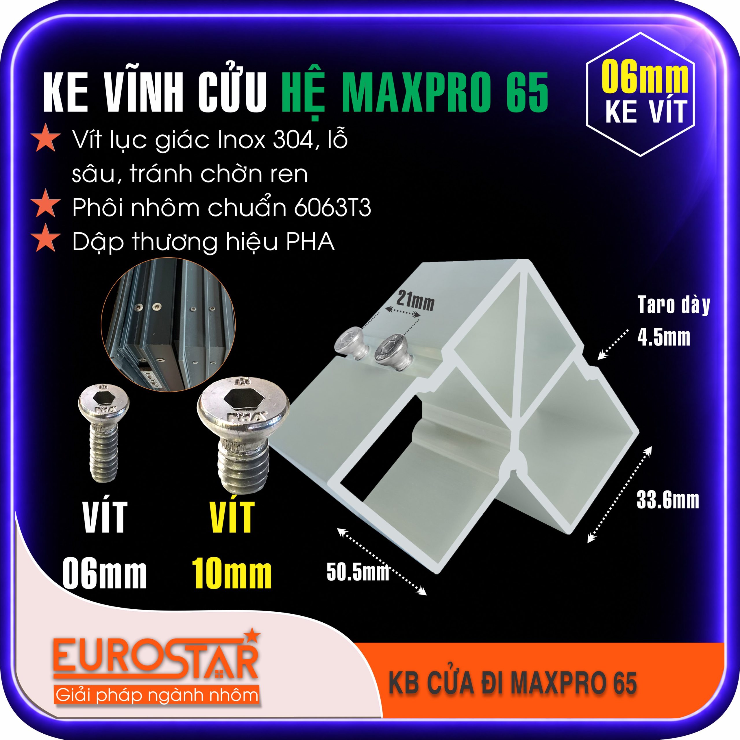 Ke Vĩnh Cửu 6mm Maxpro 65