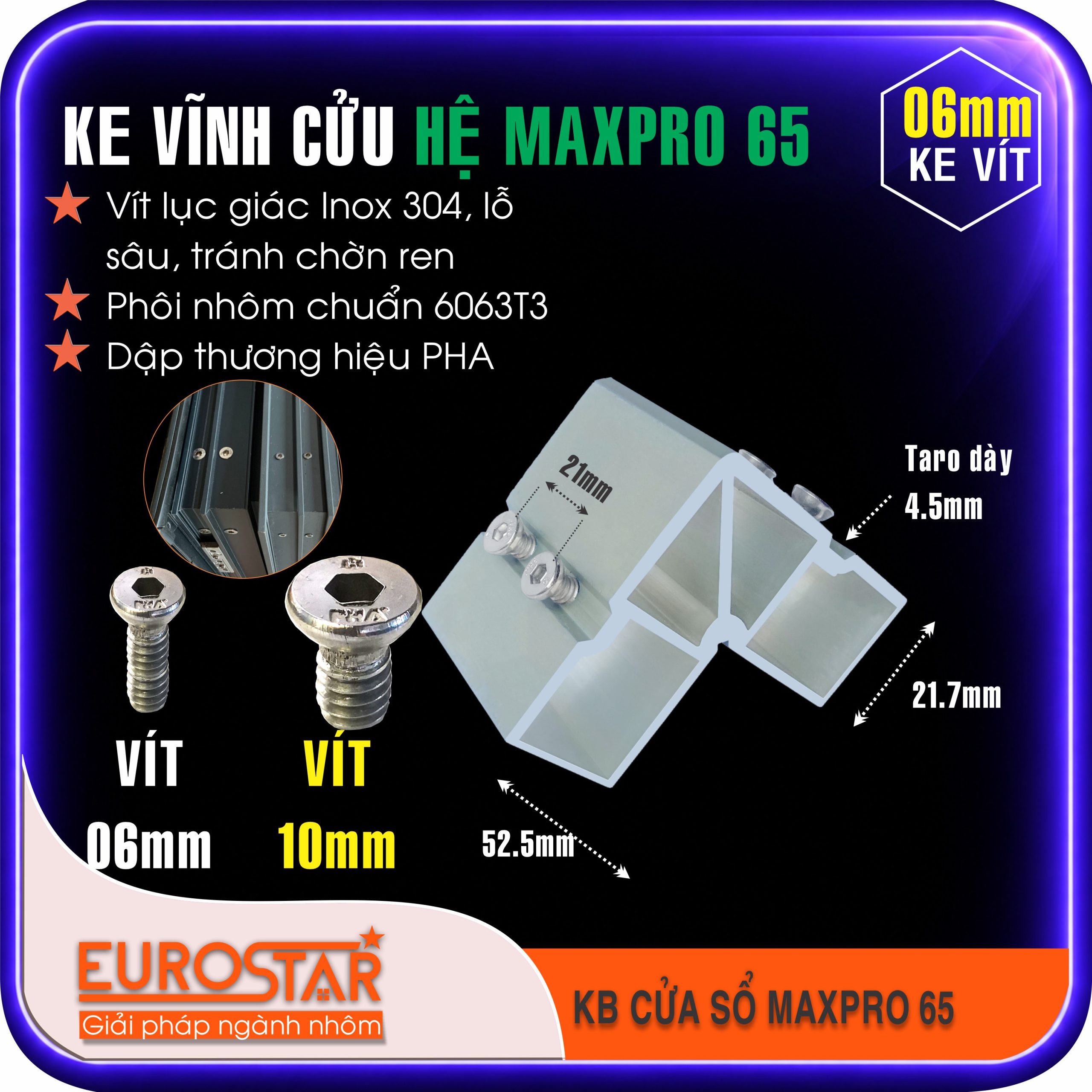 Ke Vĩnh Cửu 6mm Maxpro 65