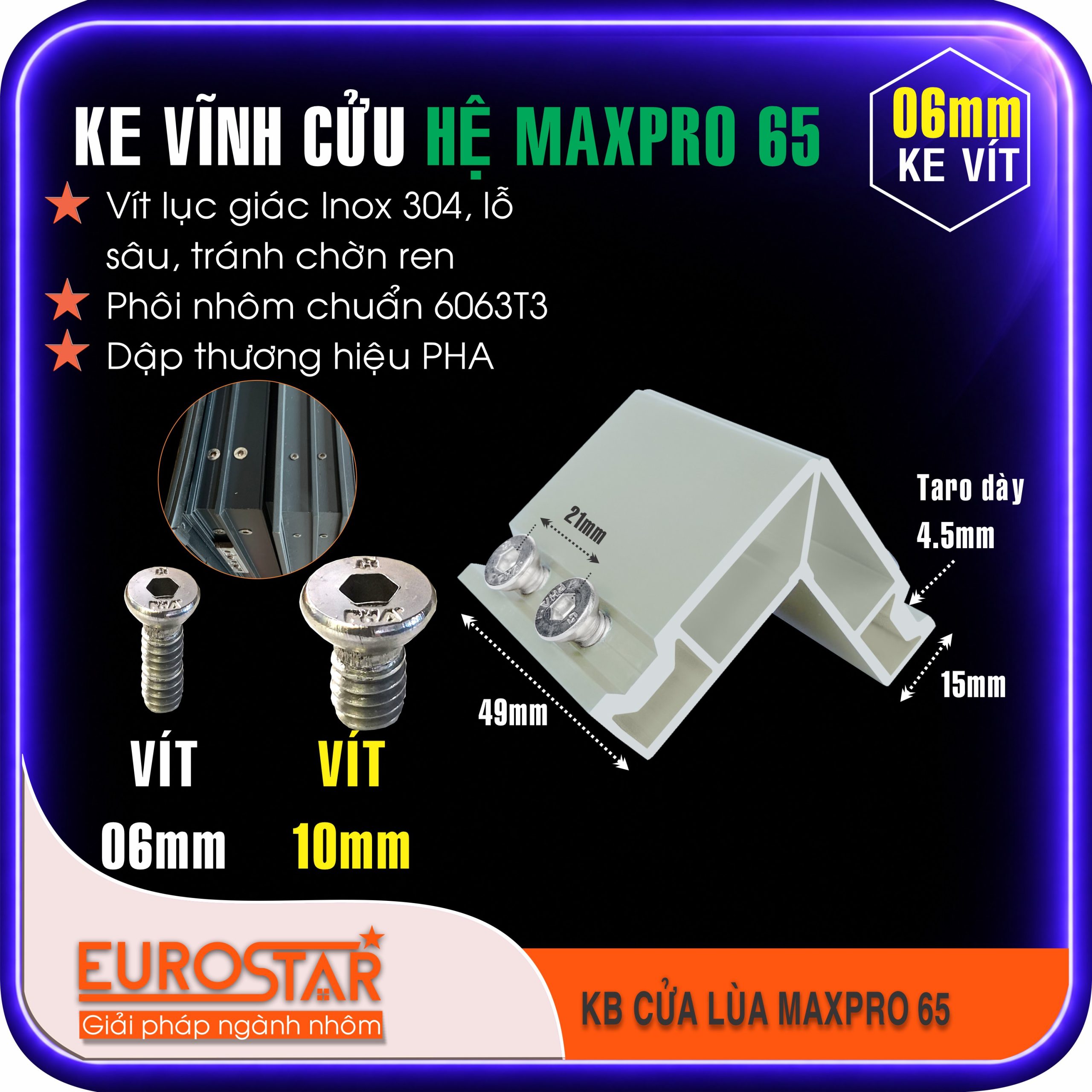 Ke Vĩnh Cửu 6mm Maxpro 65