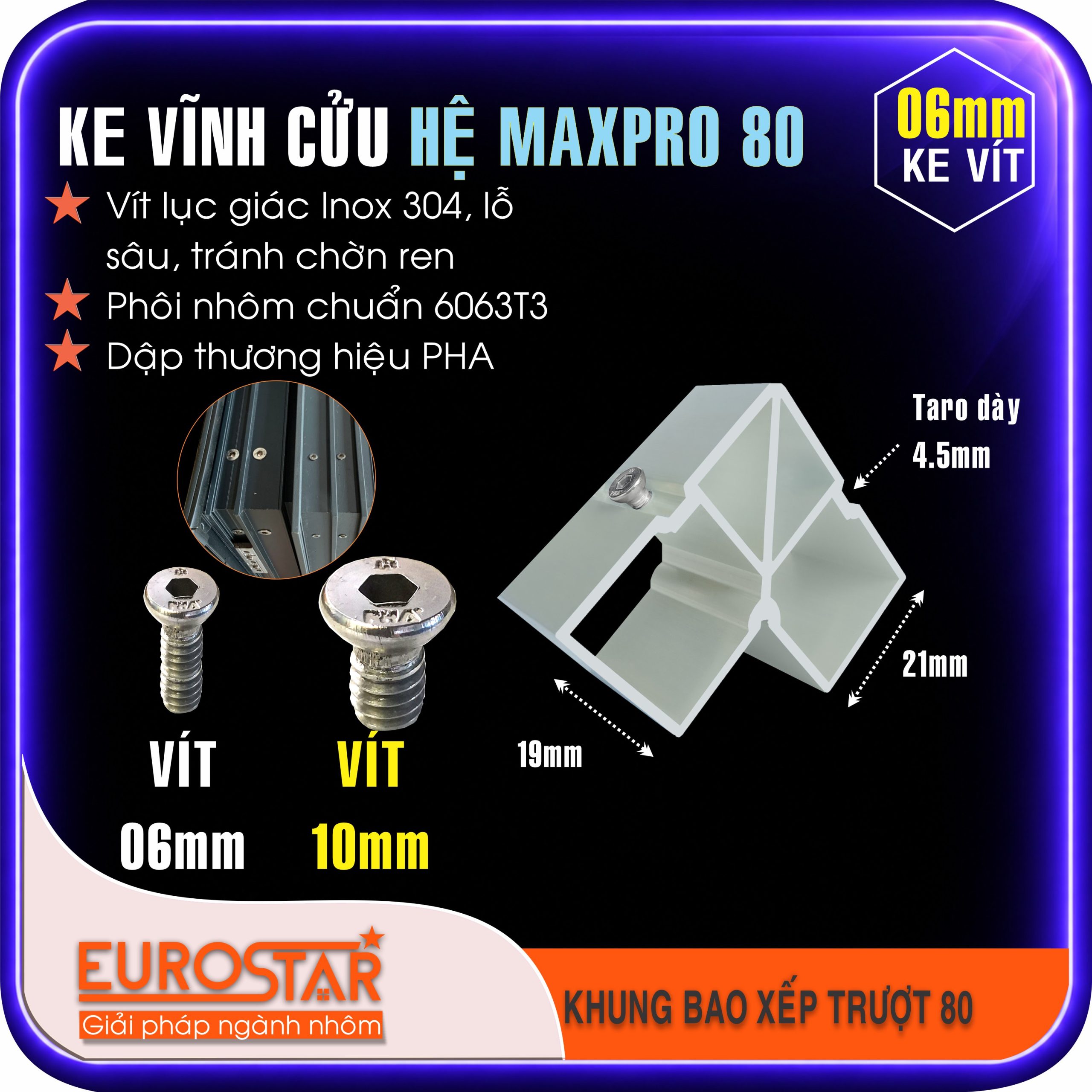 Ke Vĩnh Cửu 6mm Maxpro 80