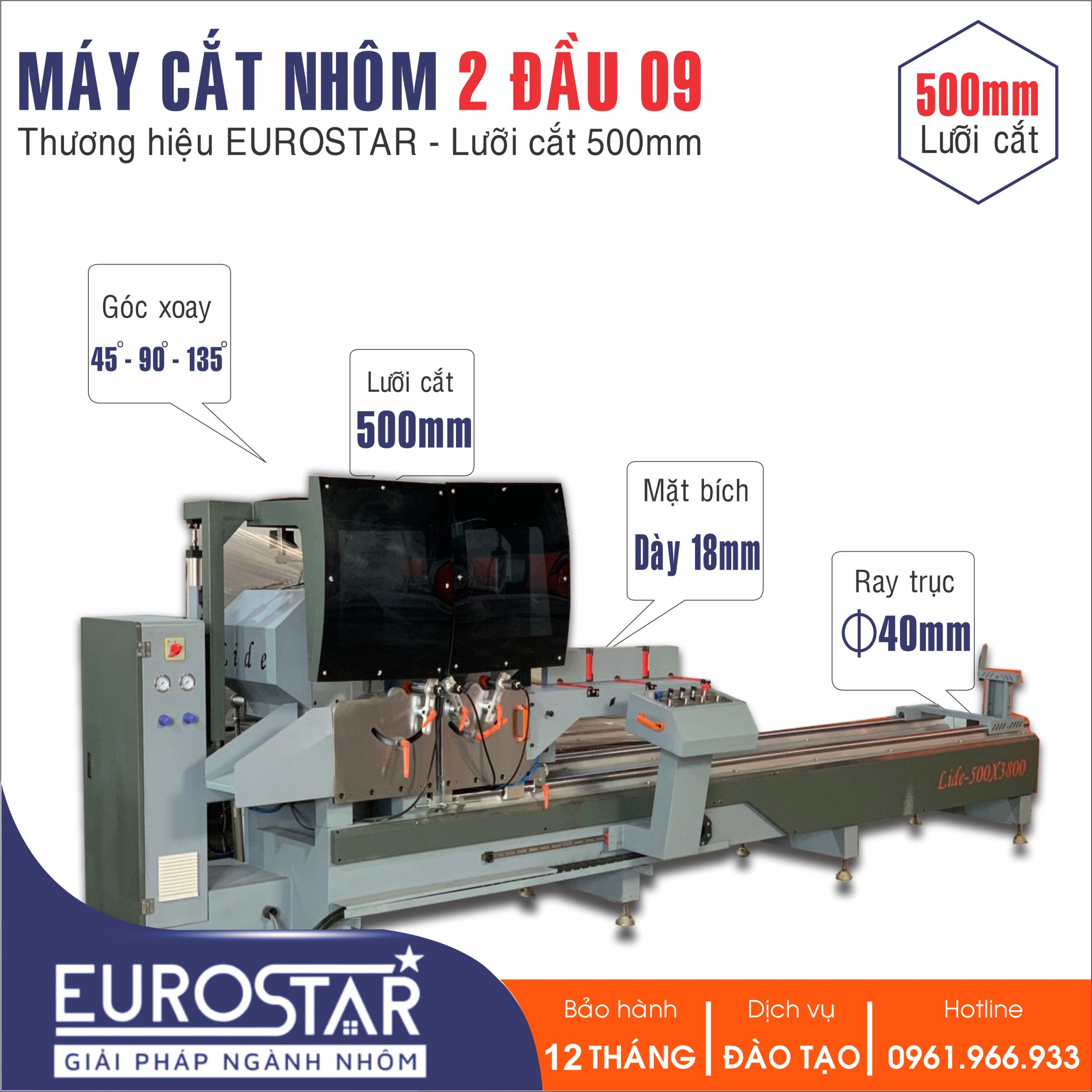 Máy Cắt Nhôm 09 Lưỡi 500