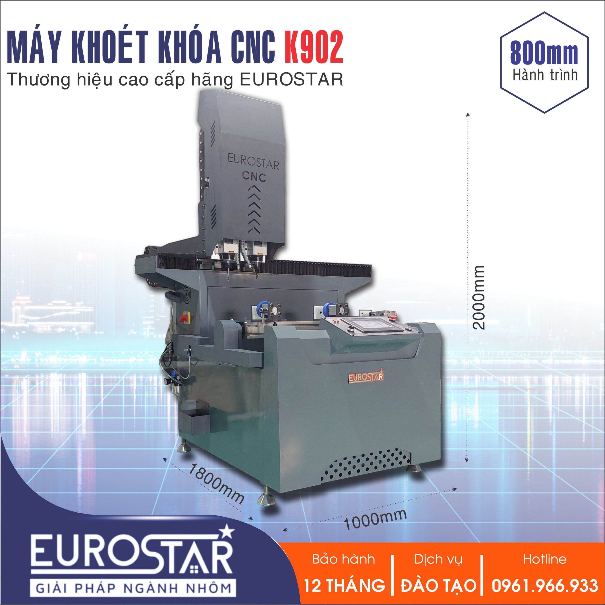 Máy Khoét Khóa CNC K902