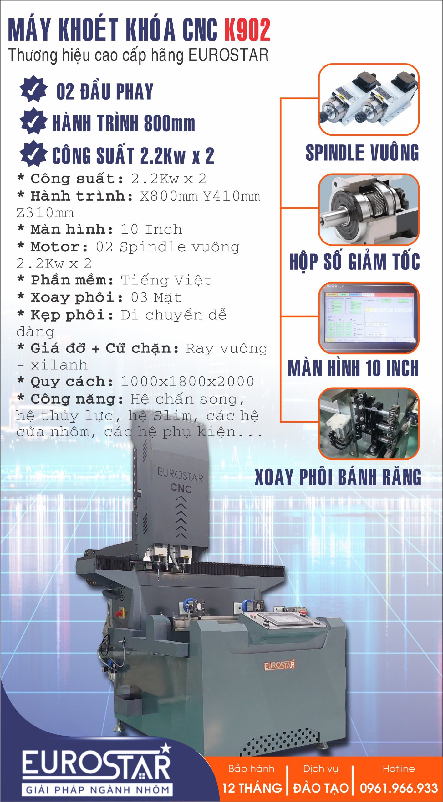 Máy Khoét Khóa CNC K902