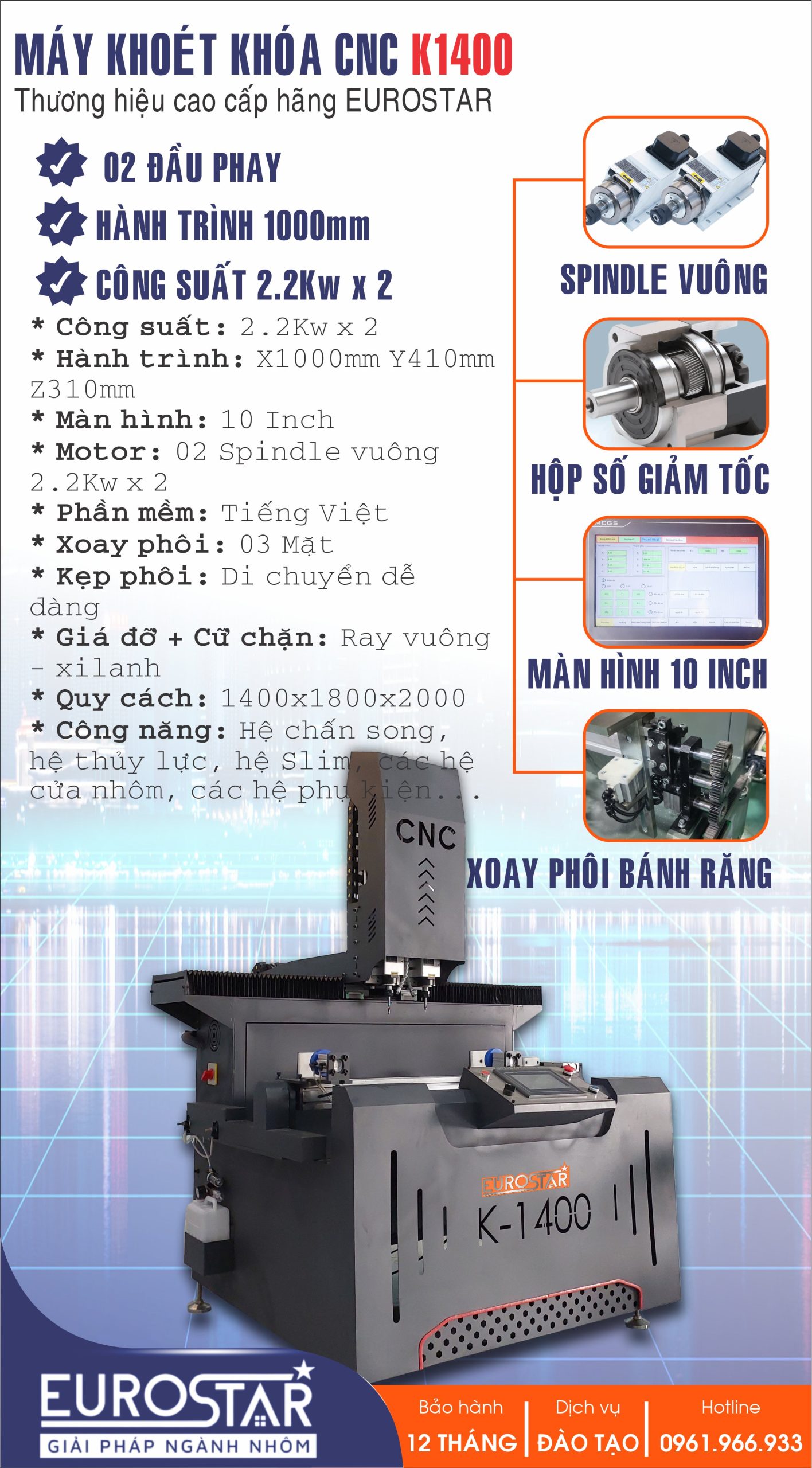 Máy Khoan Khóa CNC K1400