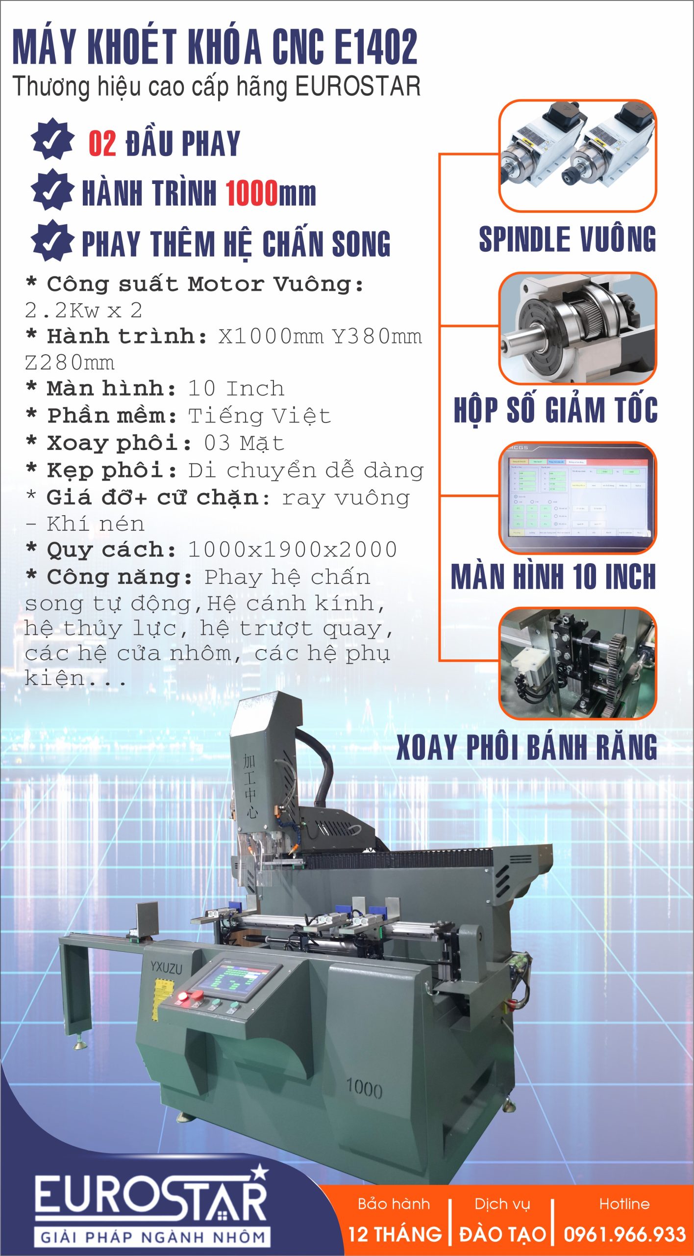 Máy Khoét Khóa CNC E1402