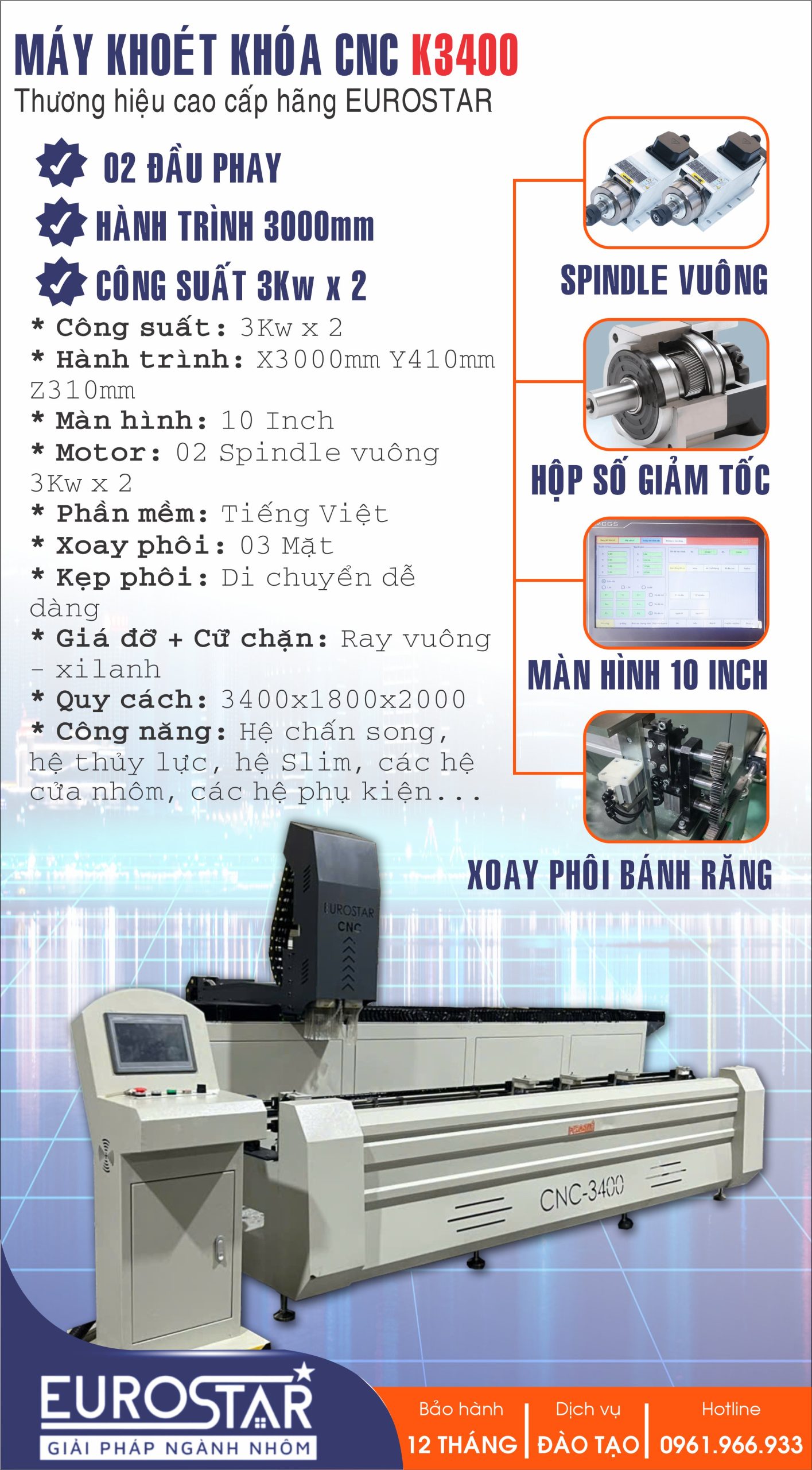 Máy Khoét Nhôm CNC K3400