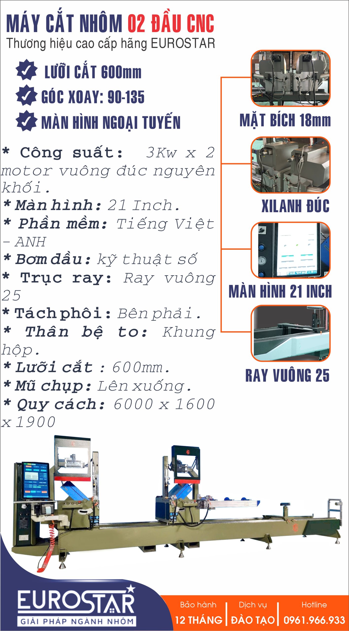 MÁY CẮT NHÔM NGOẠI TUYẾN 600