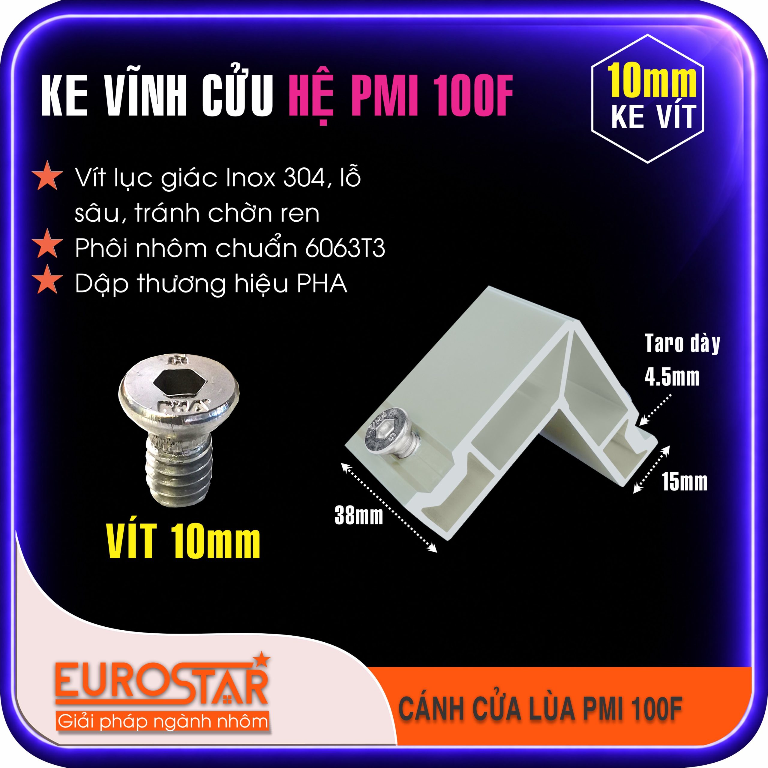 Ke Vĩnh Cửu Hệ Nhôm PMI