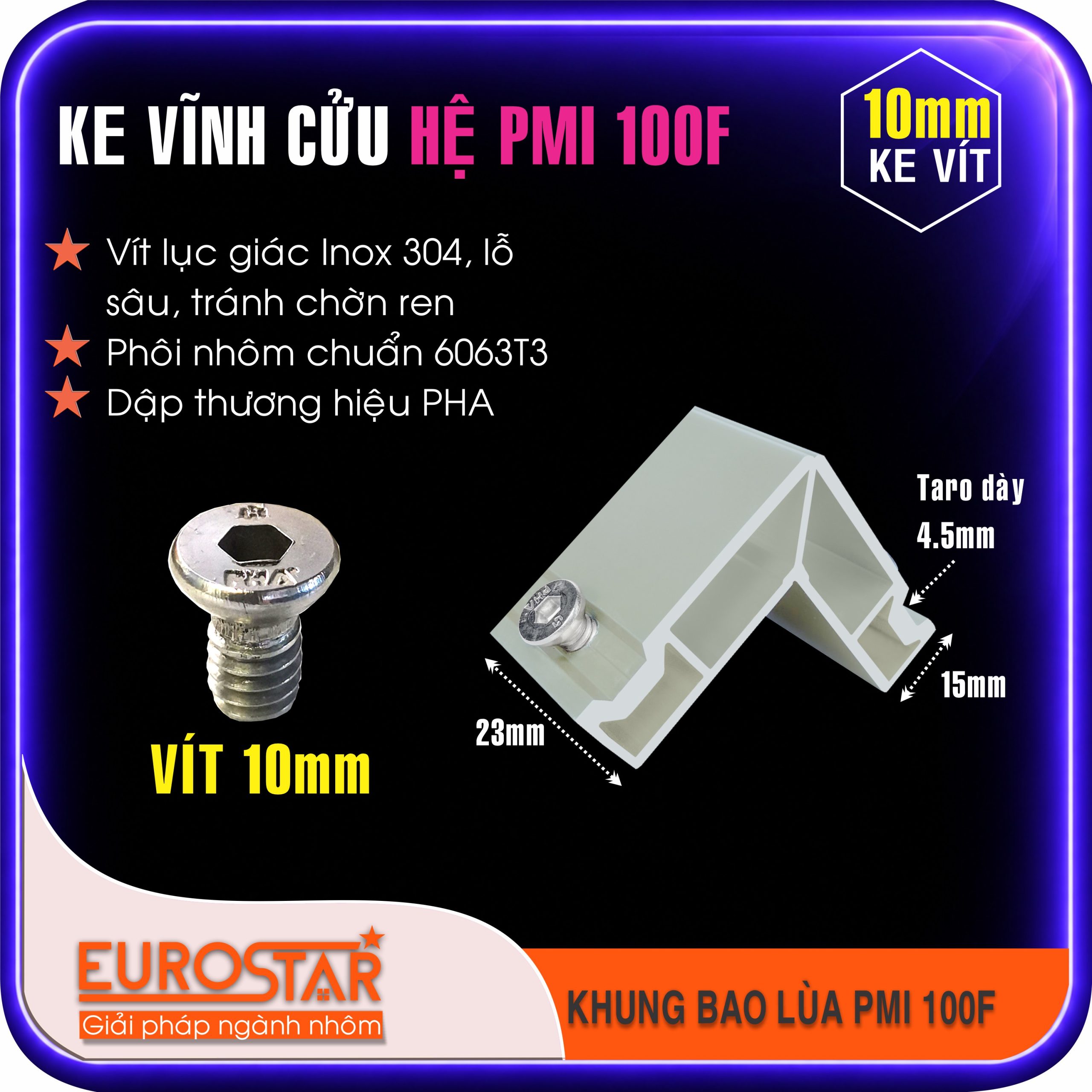 Ke Vĩnh Cửu Hệ Nhôm PMI