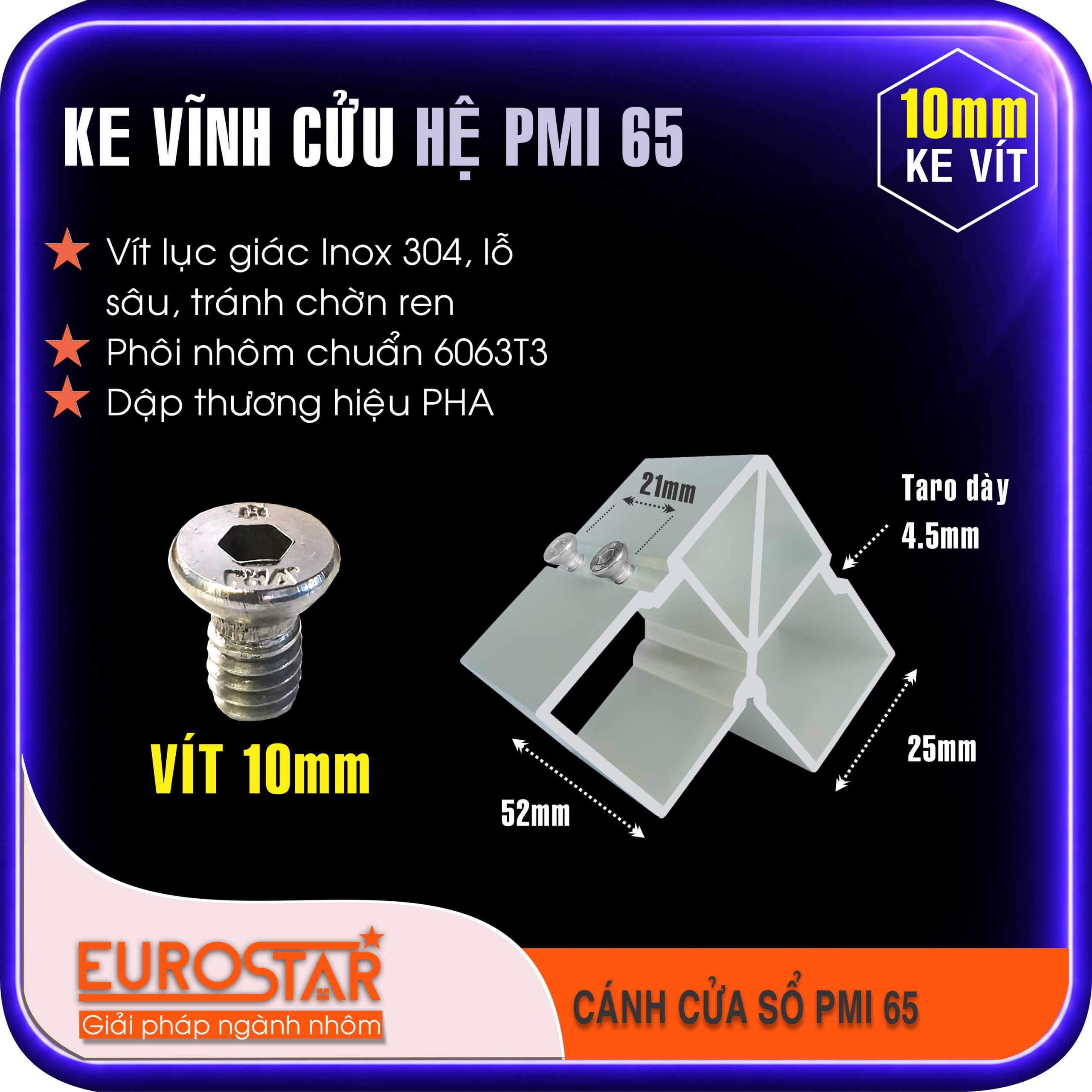 Ke Vĩnh Cửu Hệ Nhôm PMI