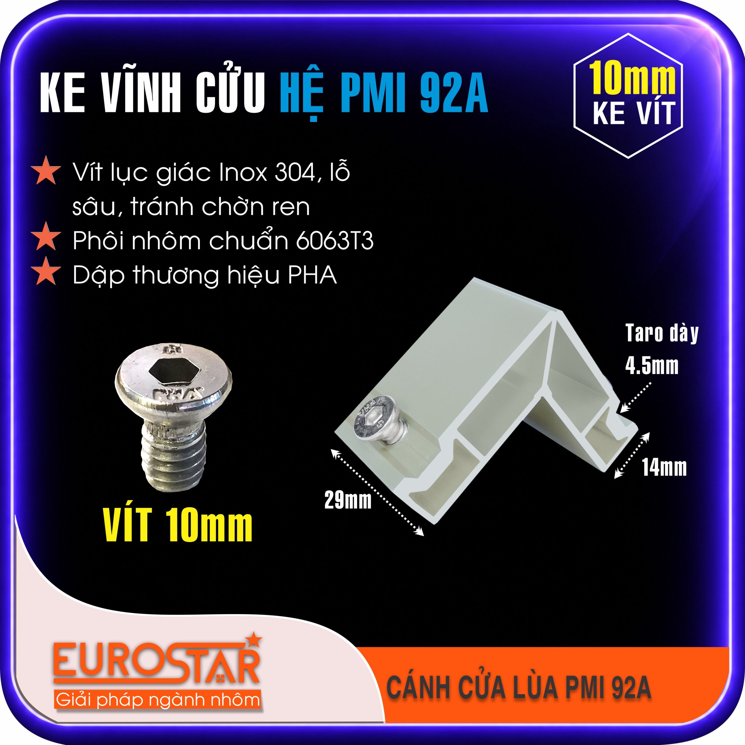 Ke Vĩnh Cửu Hệ Nhôm PMI