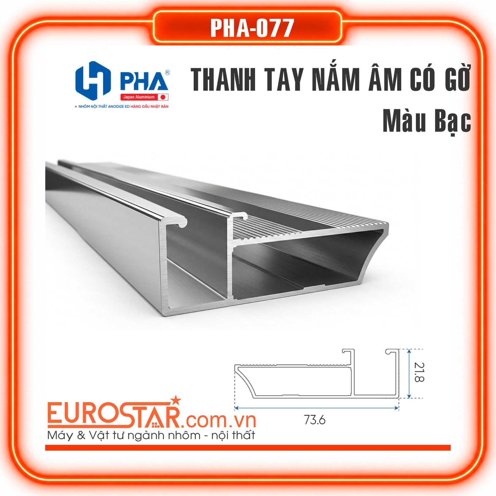 Tay Nắm Âm Có Gờ Kính