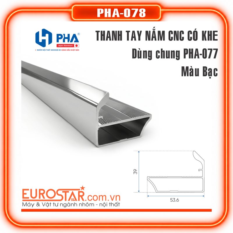 Tay Nắm CNC Có Khe Kính