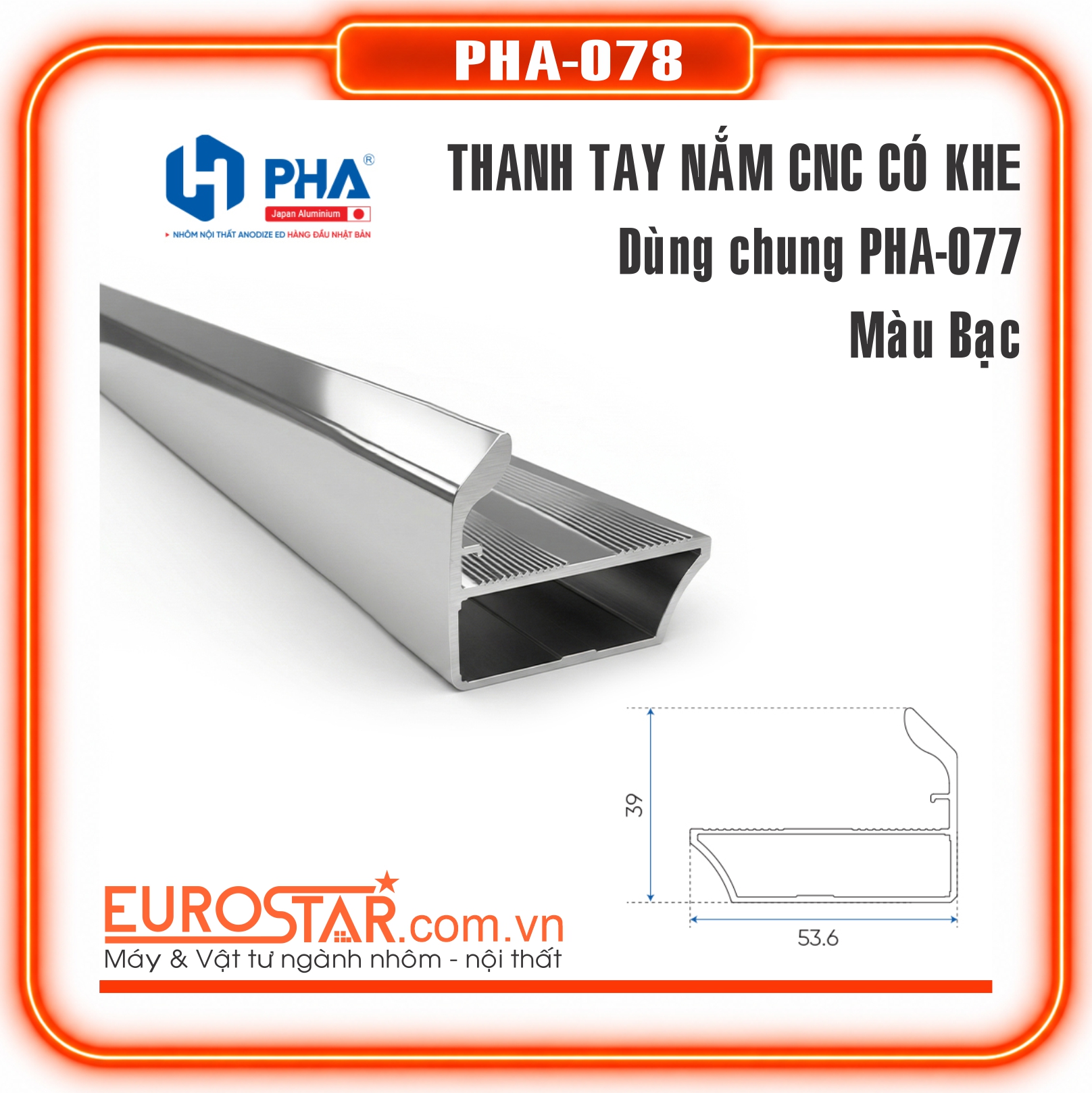 Tay Nắm CNC Có Khe Kính Tay Nắm CNC Có Khe Kính