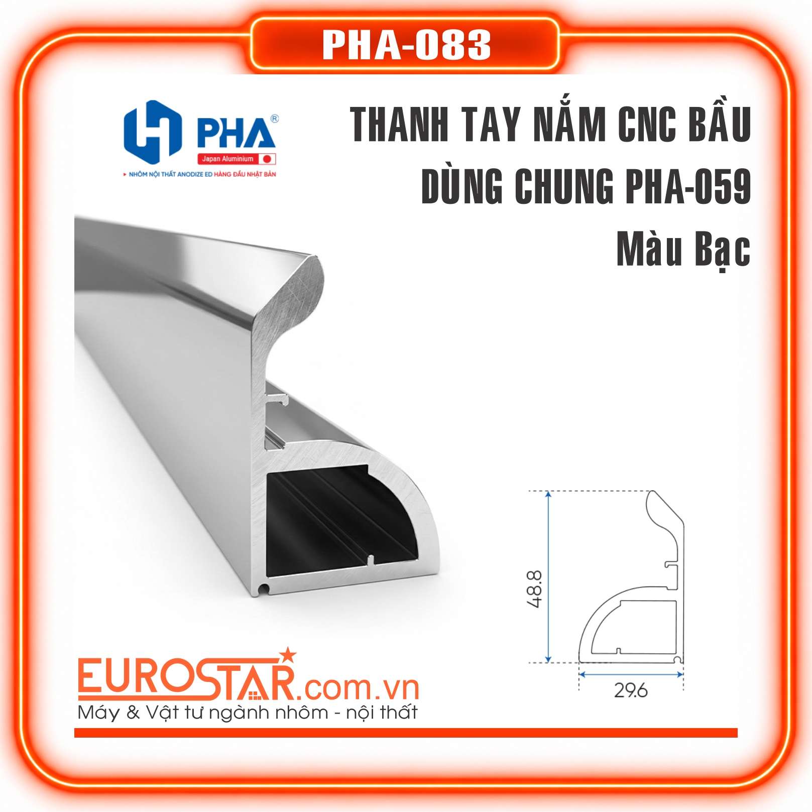 Thanh Tay Nắm CNC Dạng Bầu Thanh Tay Nắm CNC Dạng Bầu