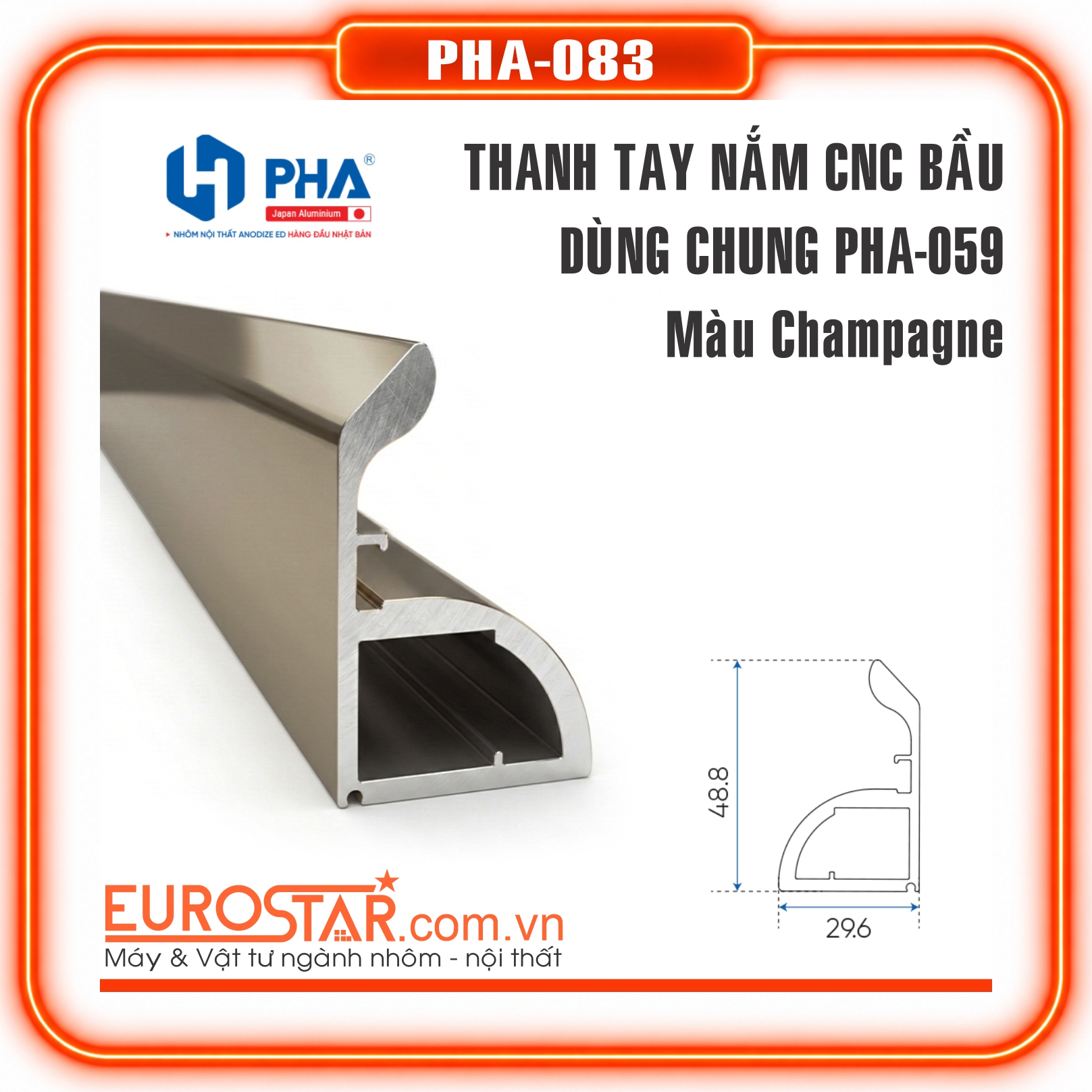 Thanh Tay Nắm CNC Dạng Bầu Thanh Tay Nắm CNC Dạng Bầu