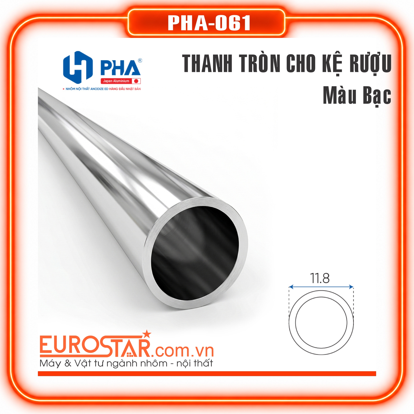Thanh Dọc Tròn Cho Kệ Rượu