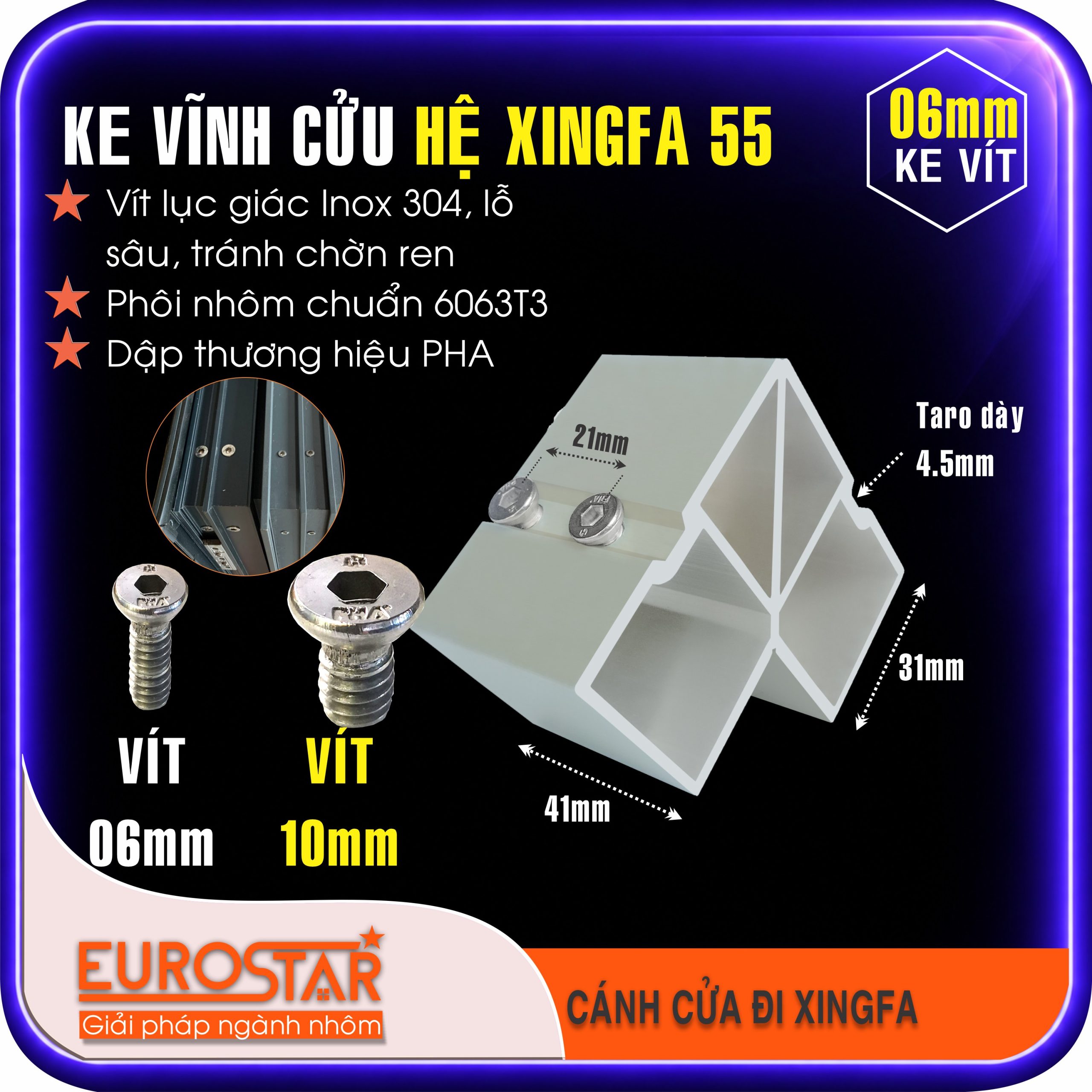 Ke Vĩnh Cửu Vít 6mm Xingfa