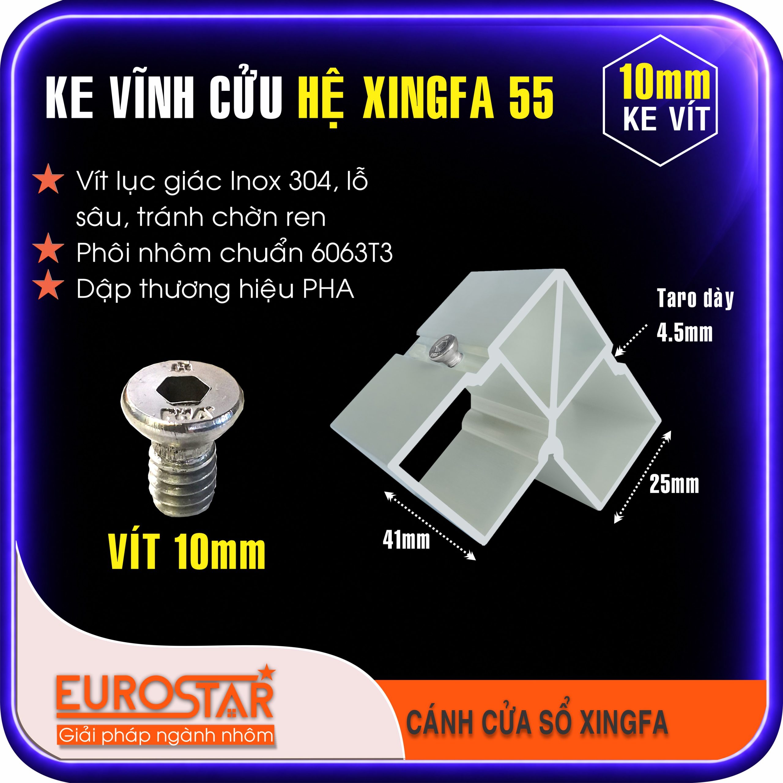 Ke Vĩnh Cửu Nhôm Xingfa