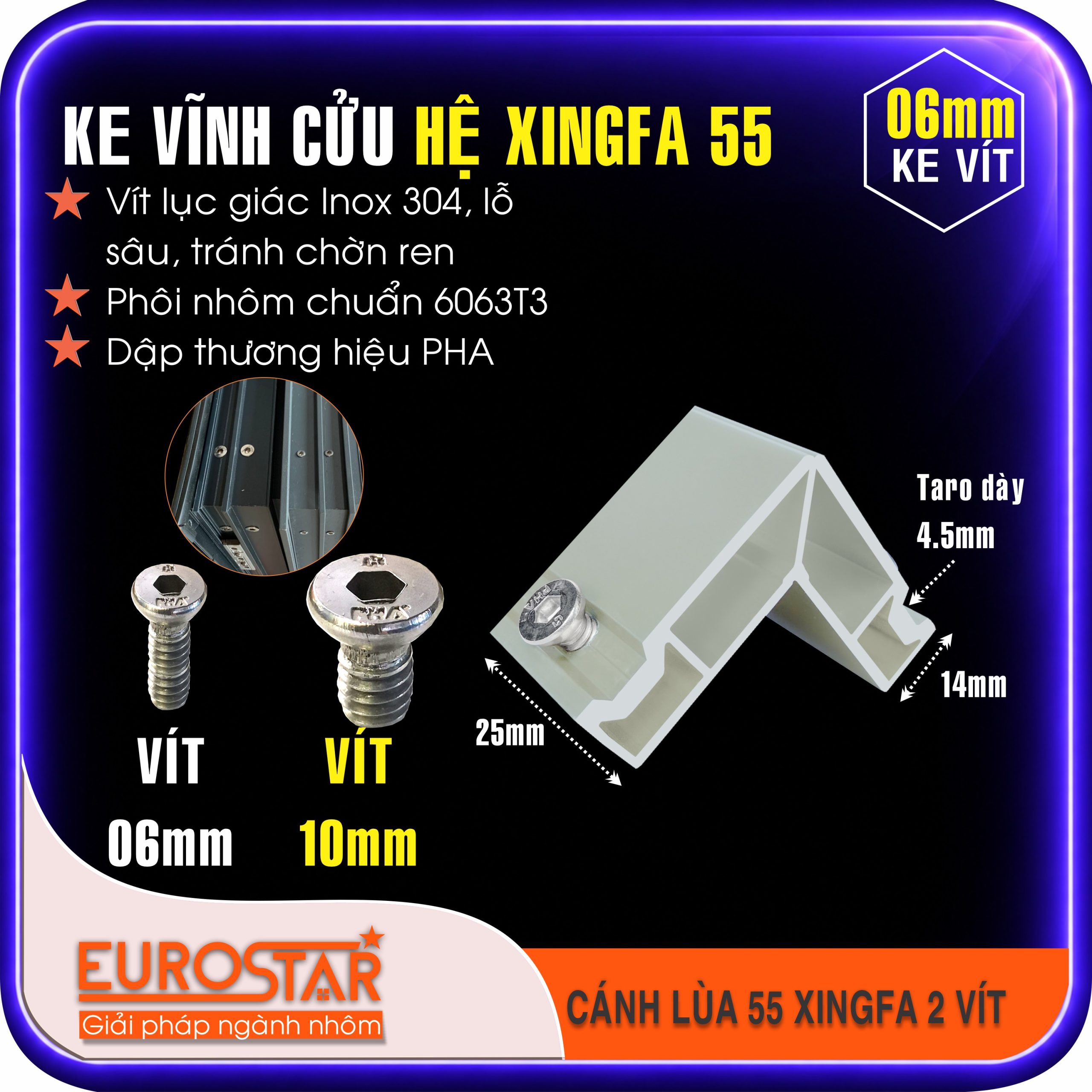 Ke Vĩnh Cửu Vít 6mm Xingfa