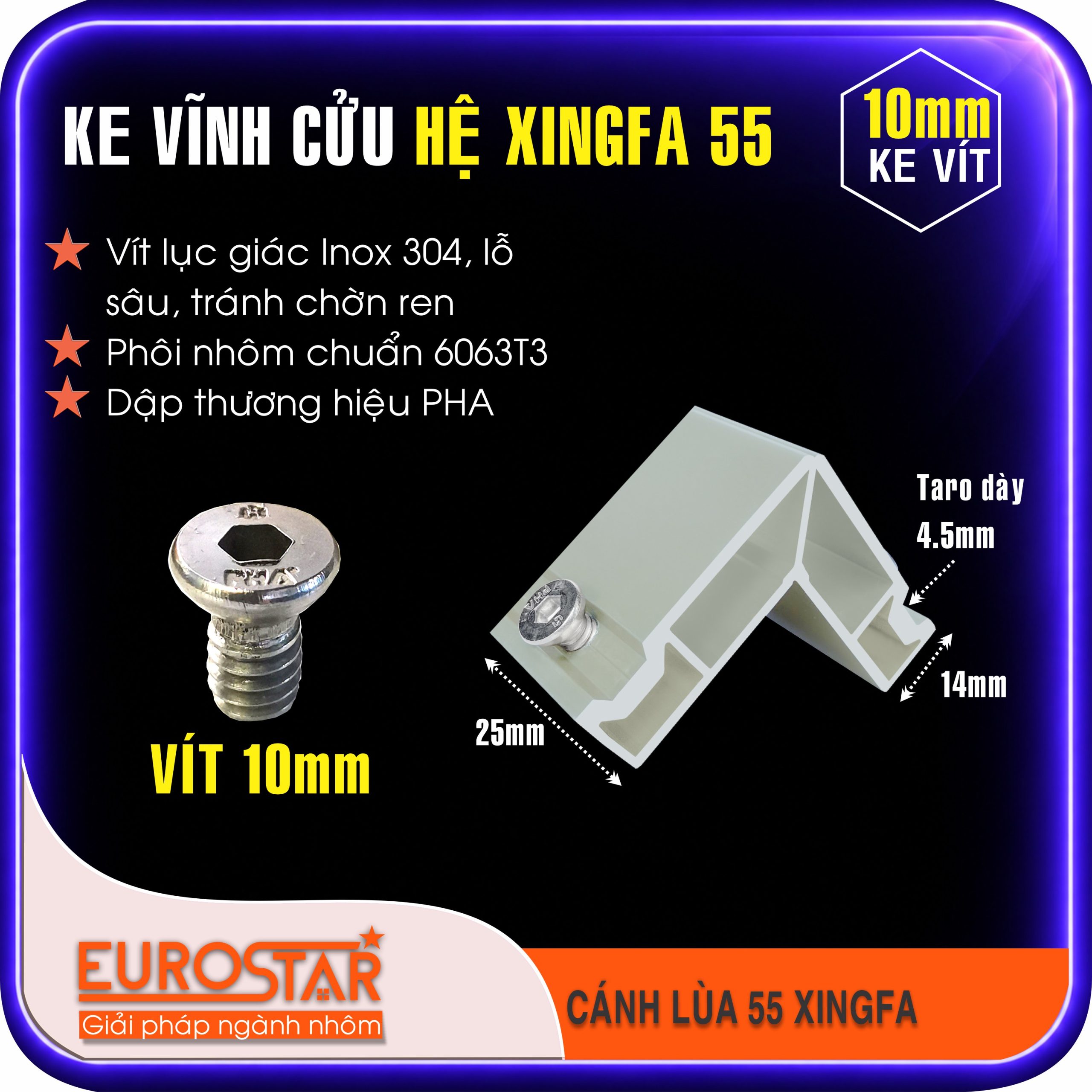 Ke Vĩnh Cửu Nhôm Xingfa