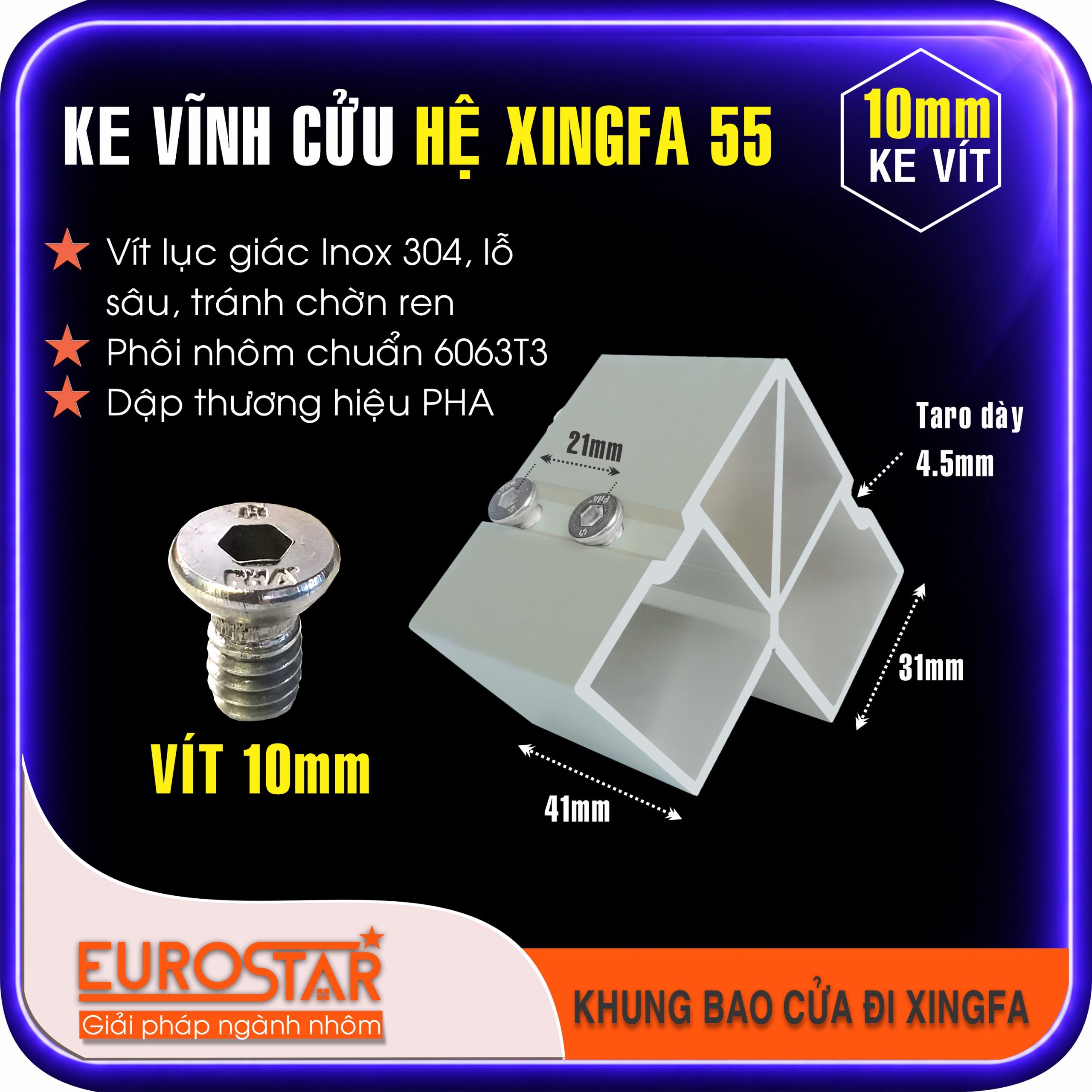 Ke Vĩnh Cửu Nhôm Xingfa