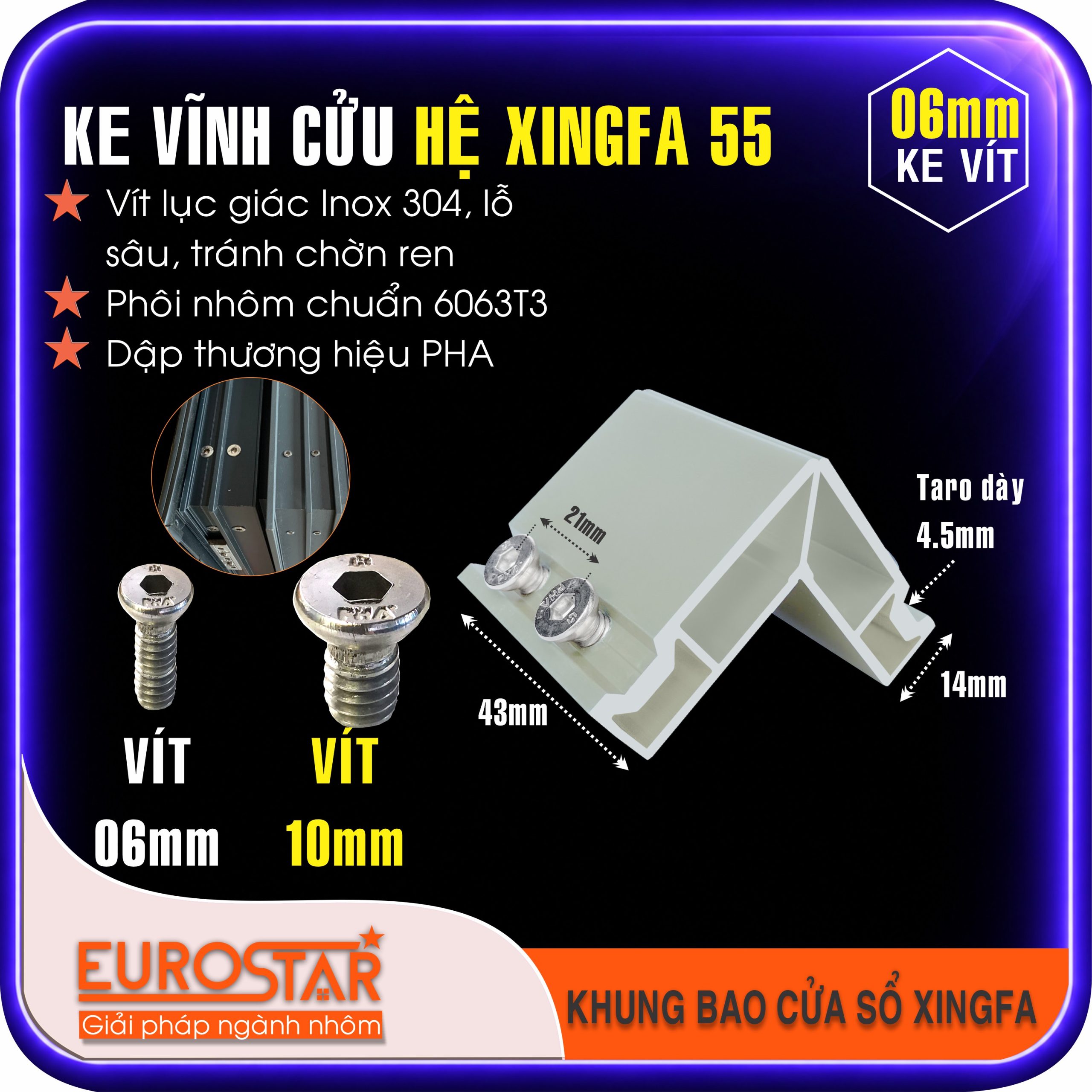 Ke Vĩnh Cửu Vít 6mm Xingfa
