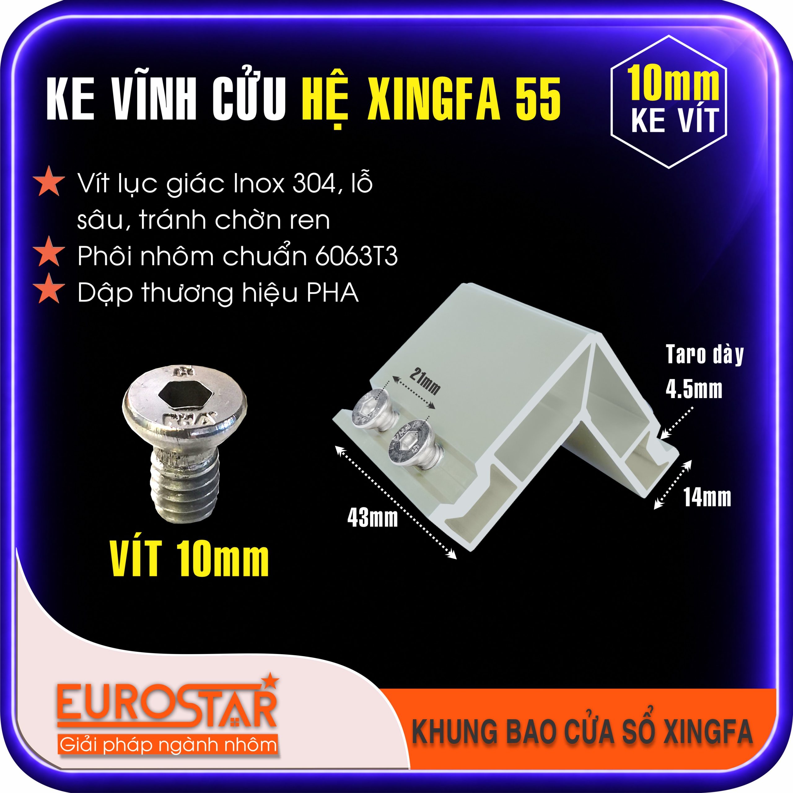 Ke Vĩnh Cửu Nhôm Xingfa
