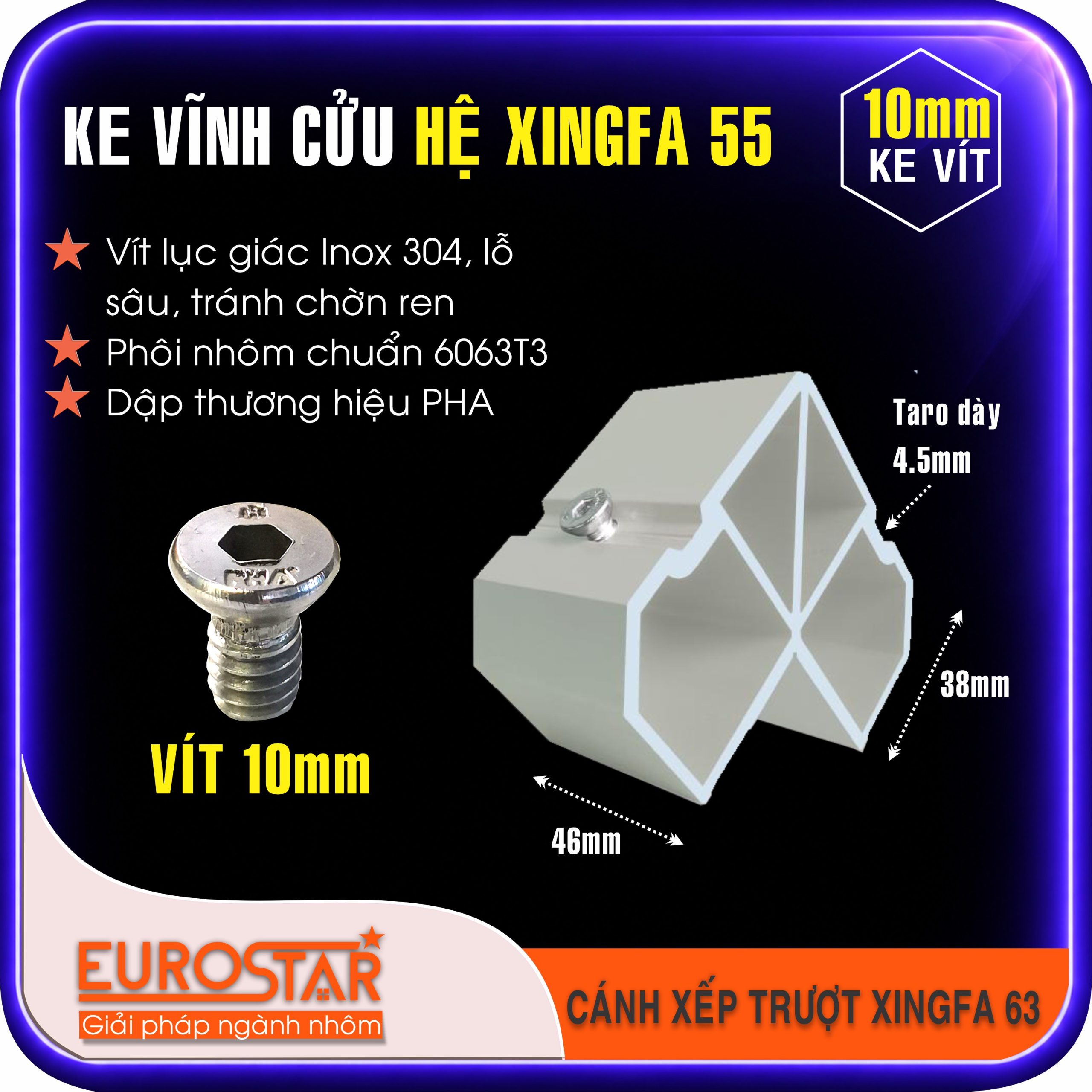 Ke Vĩnh Cửu Nhôm Xingfa