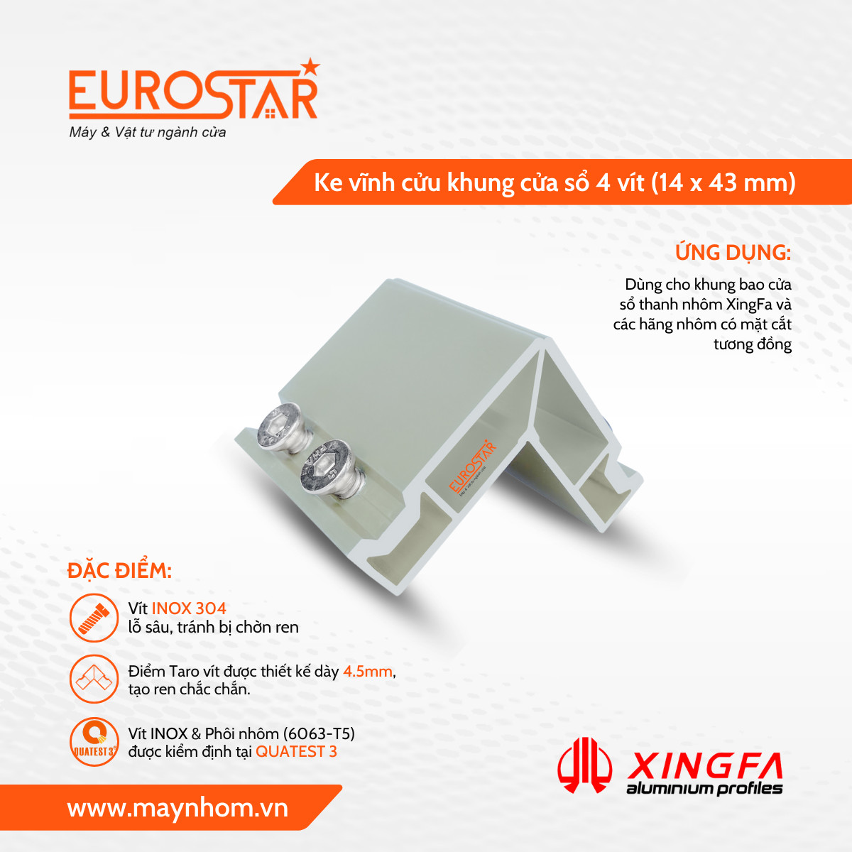 Ke Vĩnh Cửu Nhôm Xingfa