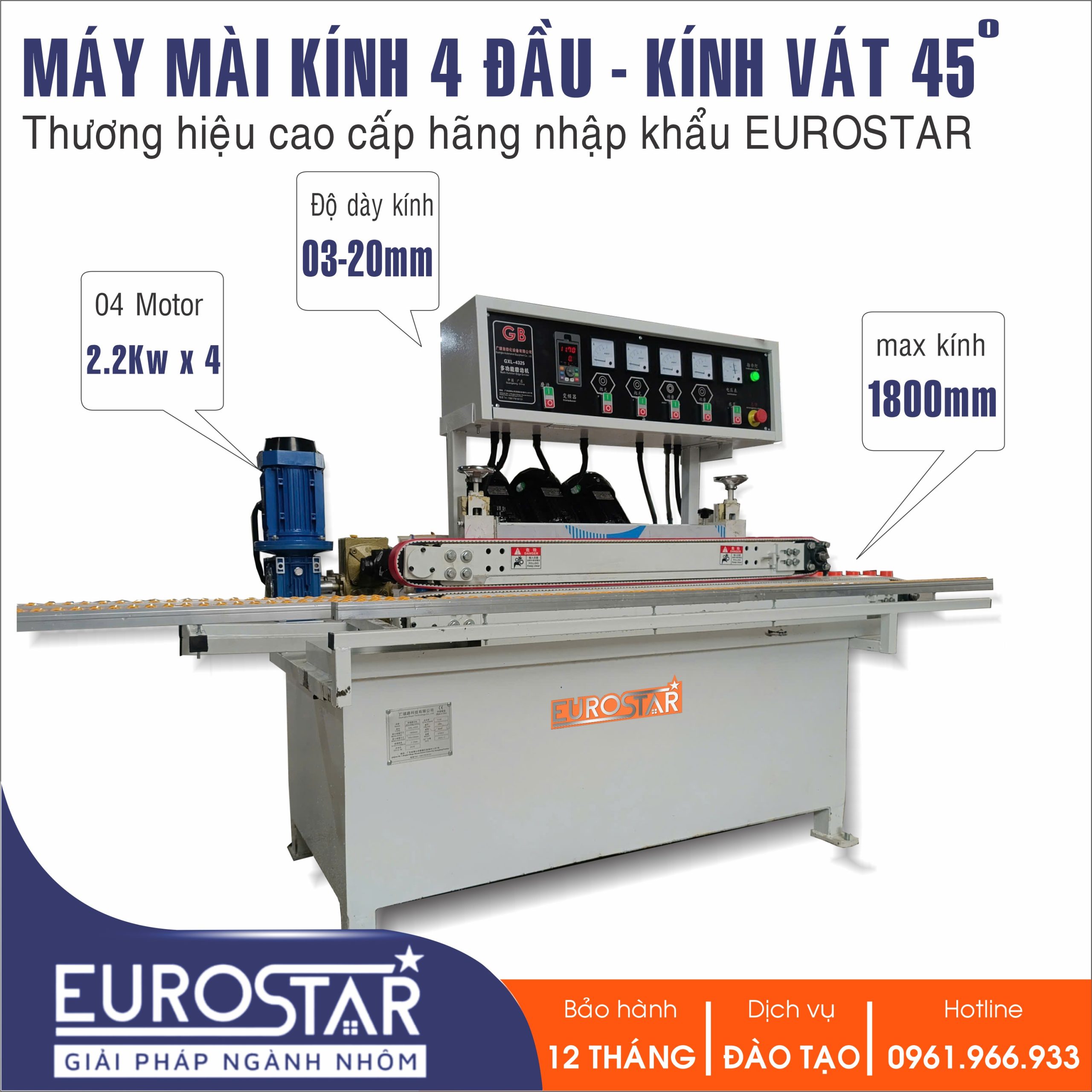 Máy Mài Kính Vát 45 Độ