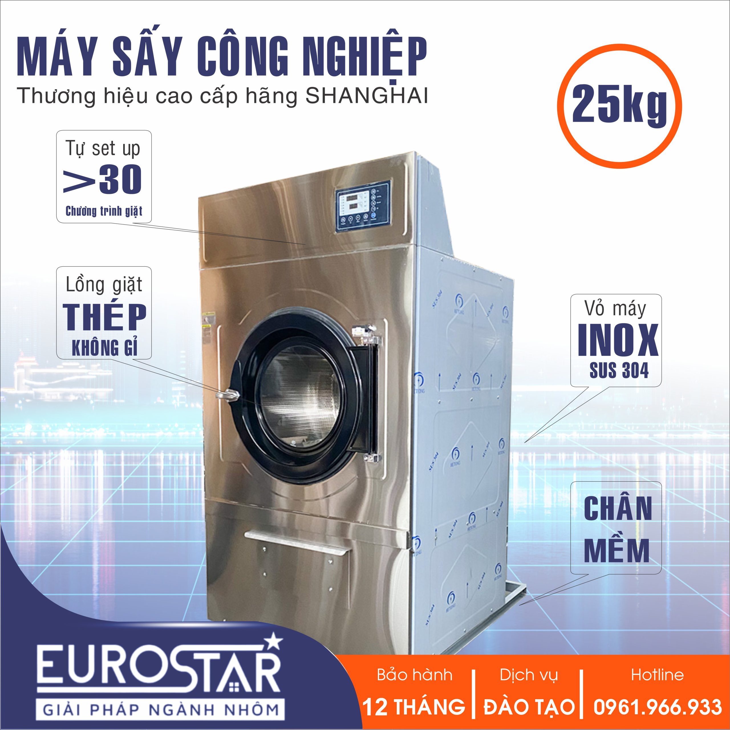 Máy Sấy Công Nghiệp 25Kg