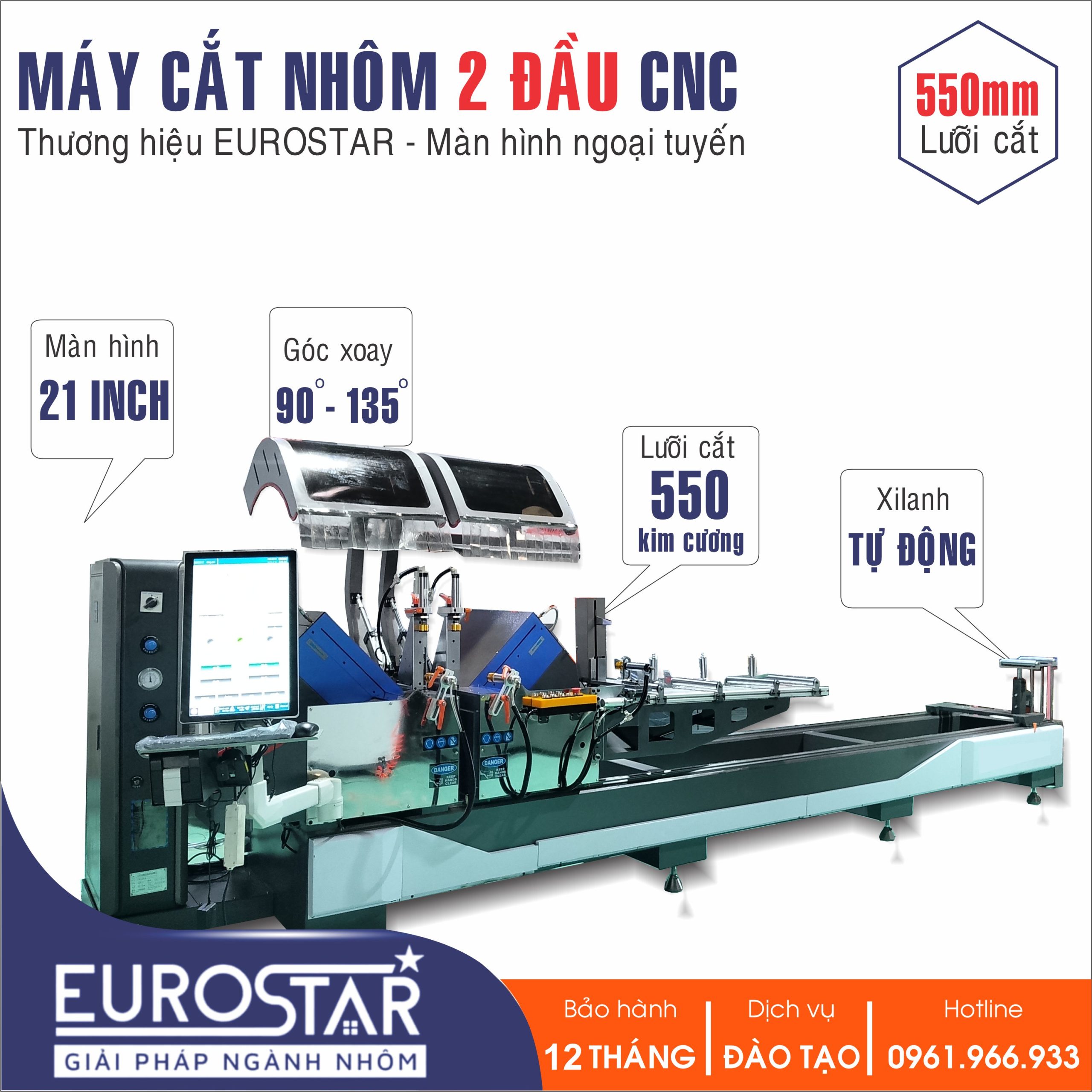 Máy Cắt Nhôm Ngoại Tuyến 550